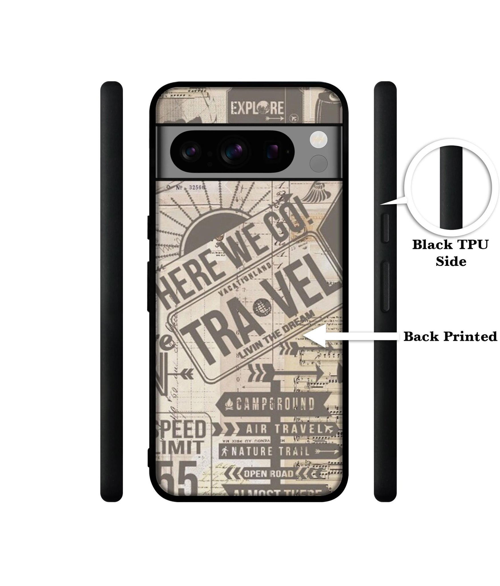 Travel Designer 2D Printed Back Case Cover for Google Pixel 8 Pro 5G