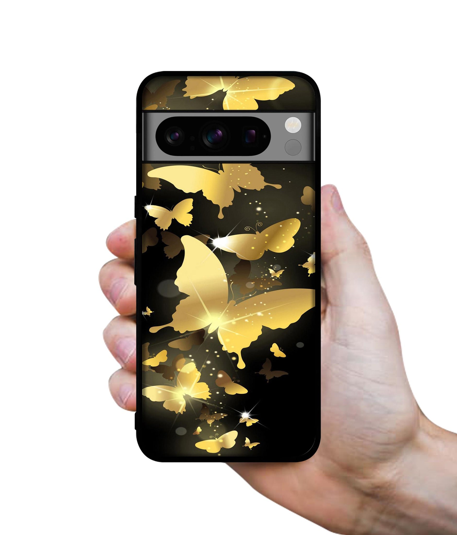 Golden Butterfly Pattern Designer 2D Printed Back Case Cover for Google Pixel 8 Pro 5G