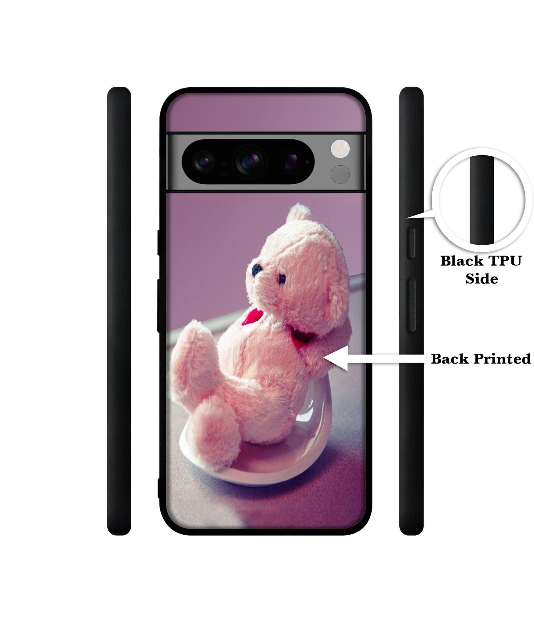 Cute Teddy Bear Designer 2D Printed Back Case Cover for Google Pixel 8 Pro 5G