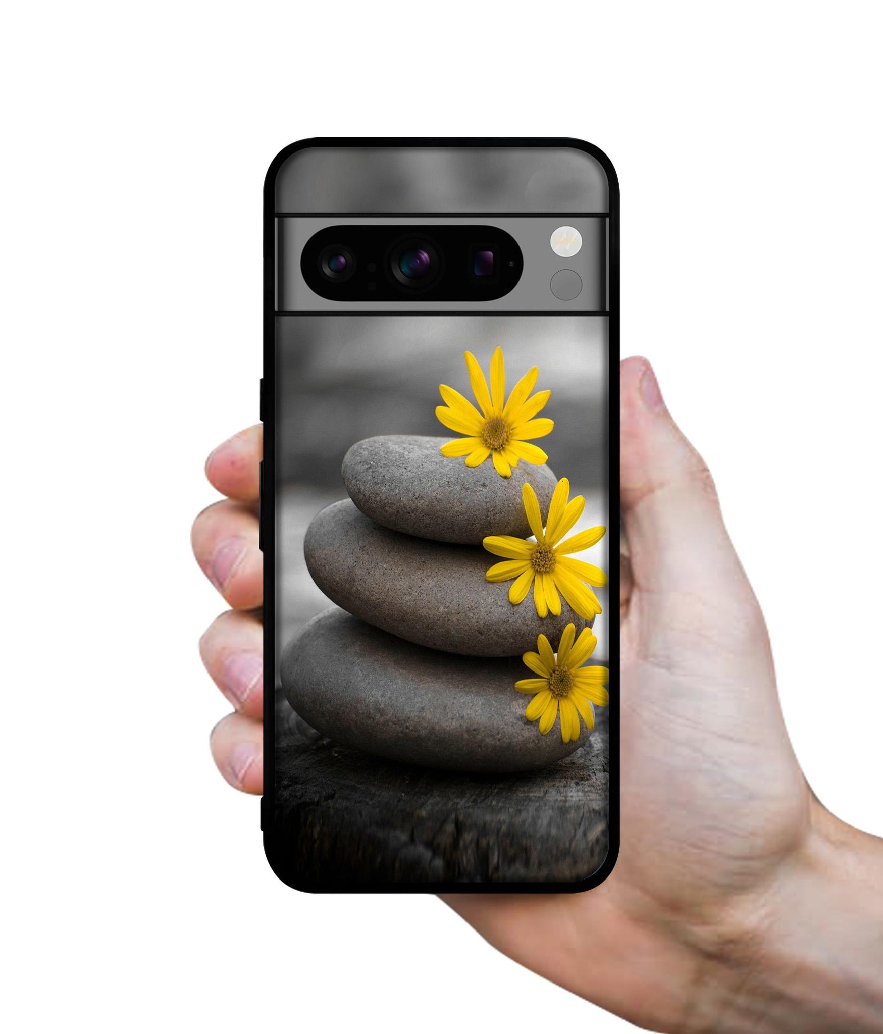 Stones And Flower Designer 2D Printed Back Case Cover for Google Pixel 8 Pro 5G