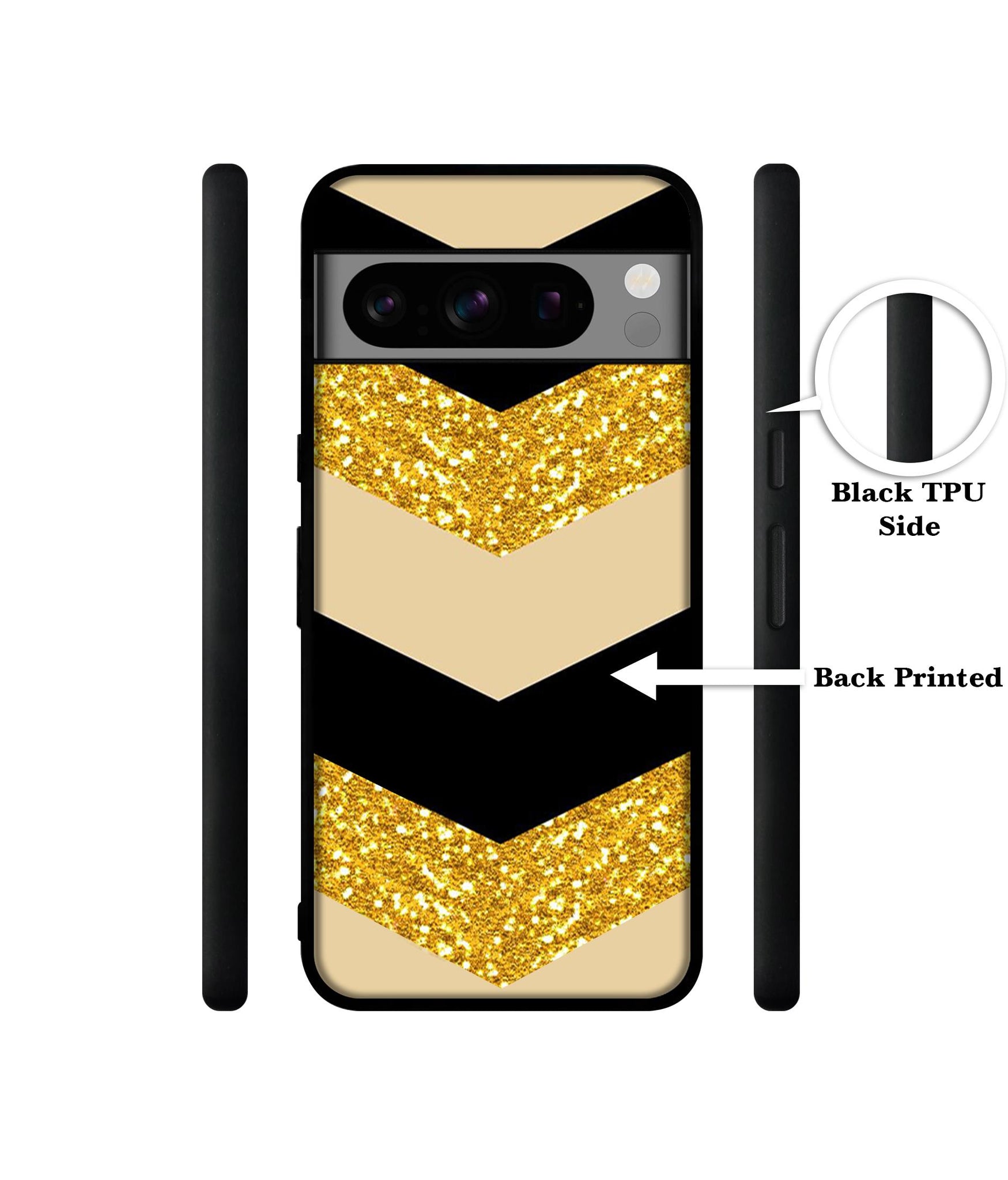 Black & Gold Designer 2D Printed Back Case Cover for Google Pixel 8 Pro 5G