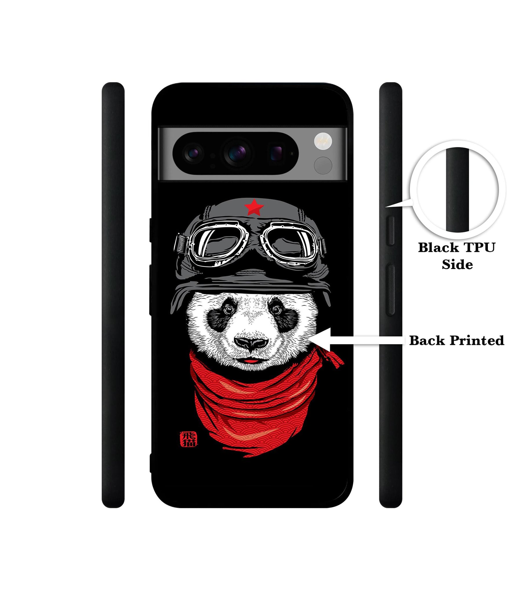 Biker Panda Designer 2D Printed Back Case Cover for Google Pixel 8 Pro 5G