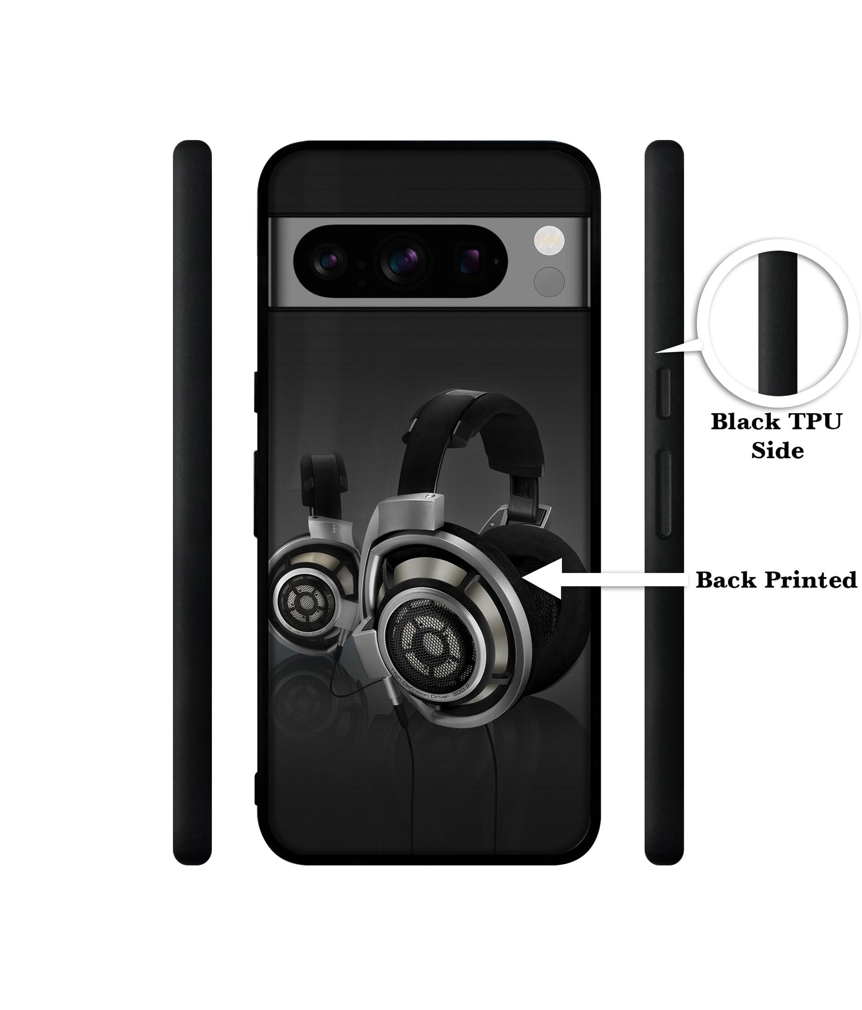 Head Phone Designer 2D Printed Back Case Cover for Google Pixel 8 Pro 5G