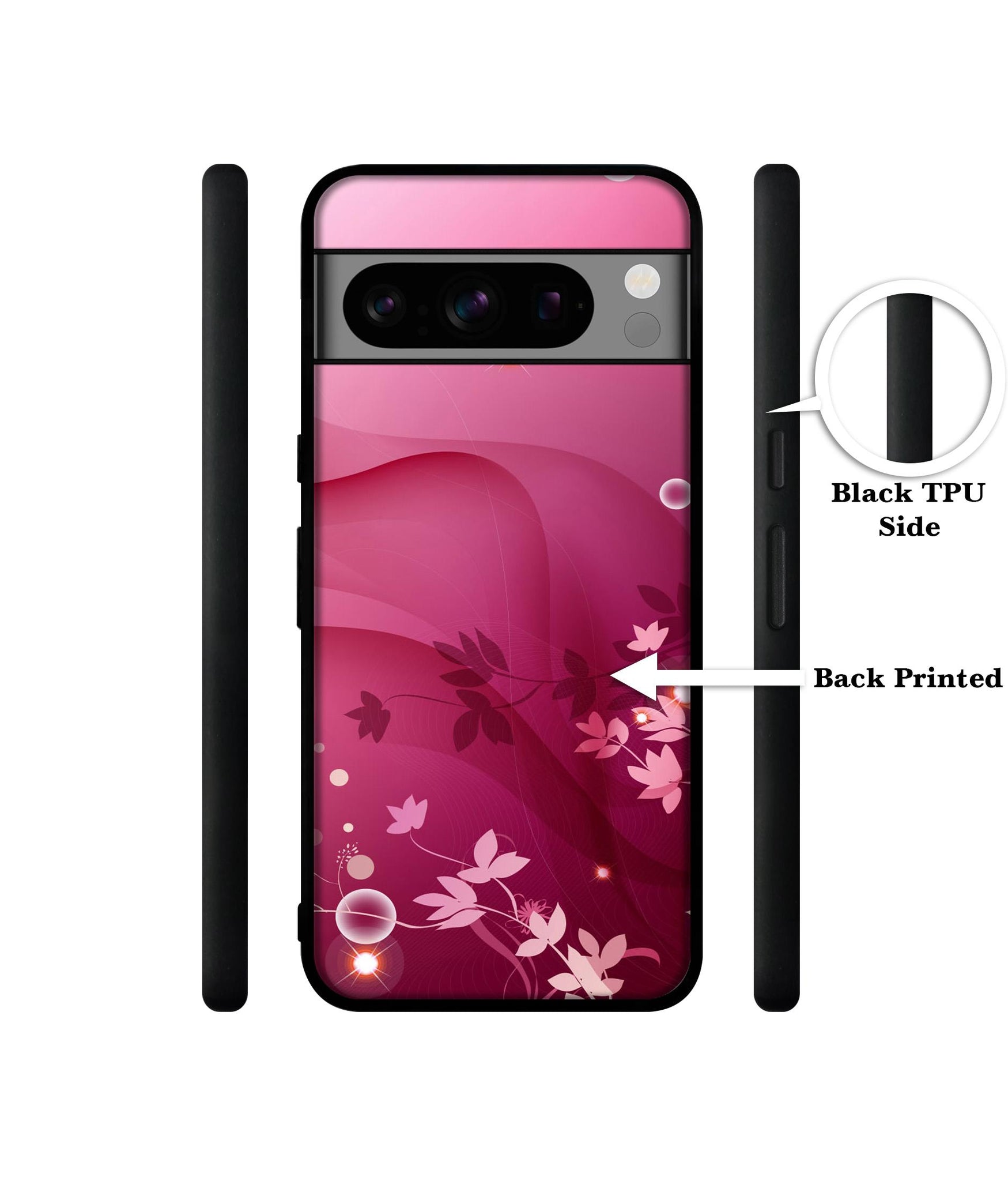Pink Abstract Designer 2D Printed Back Case Cover for Google Pixel 8 Pro 5G