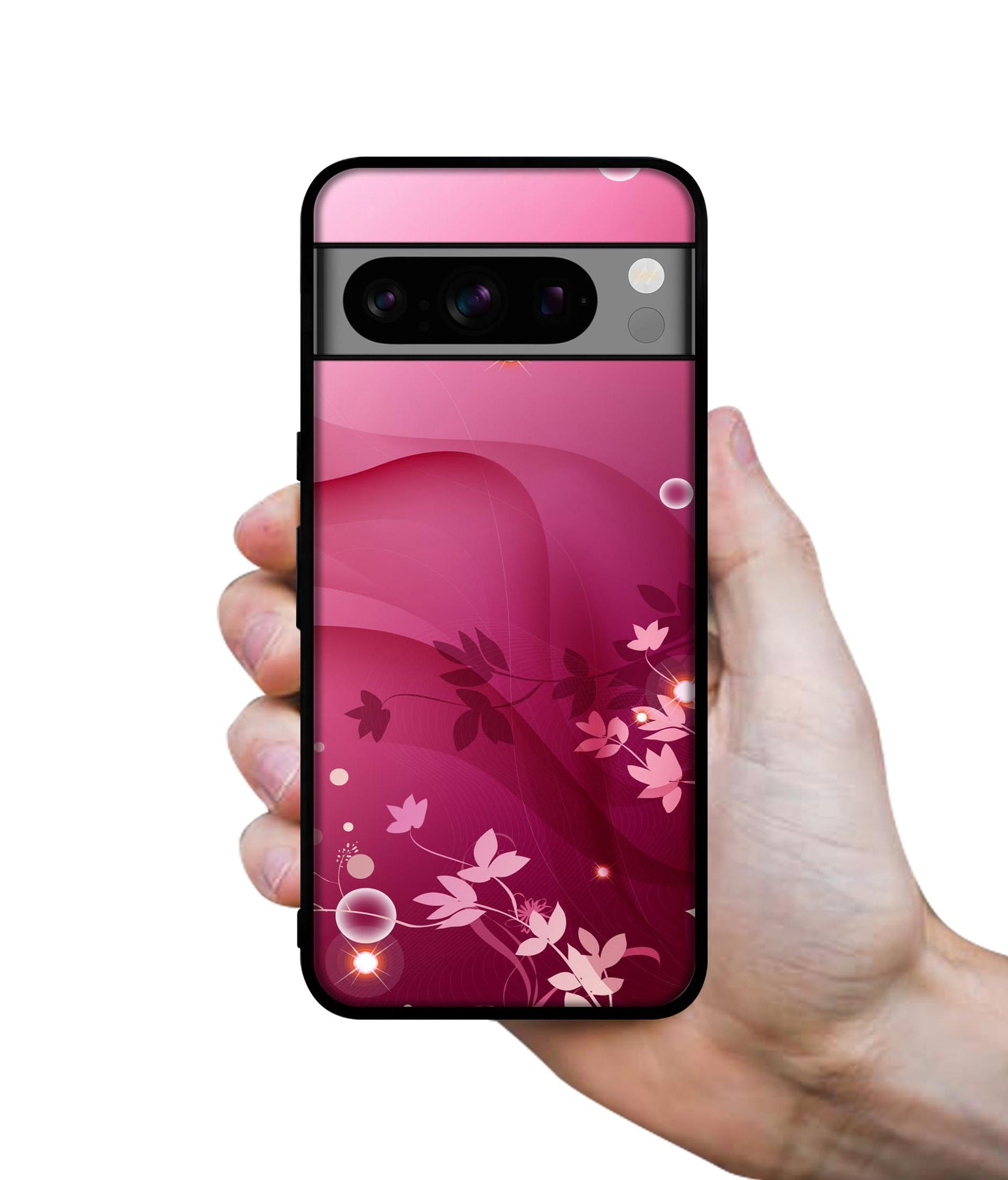 Pink Abstract Designer 2D Printed Back Case Cover for Google Pixel 8 Pro 5G