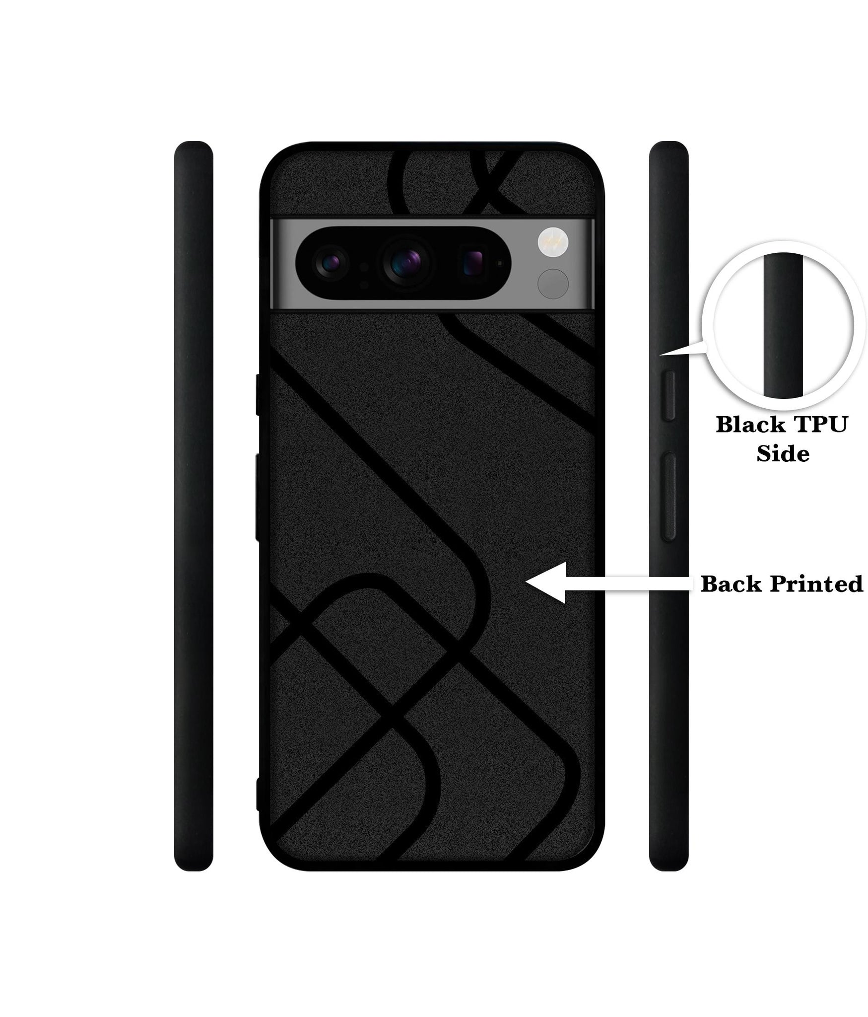 Zig-Zag Black Line Designer 2D Printed Back Case Cover for Google Pixel 8 Pro 5G