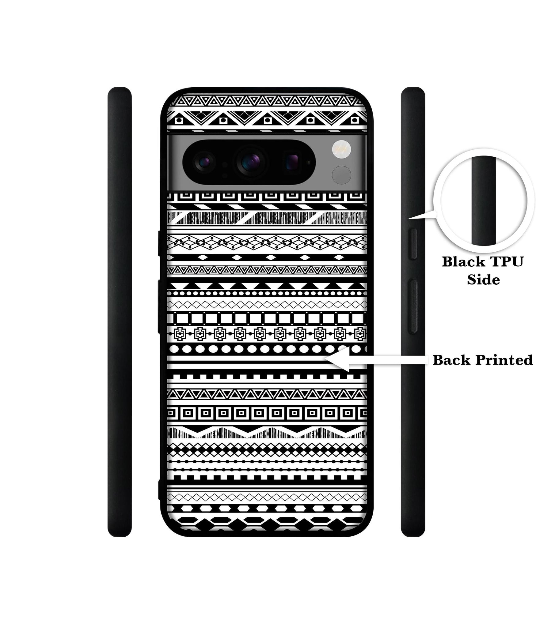 Black & White Patterns Designer 2D Printed Back Case Cover for Google Pixel 8 Pro 5G