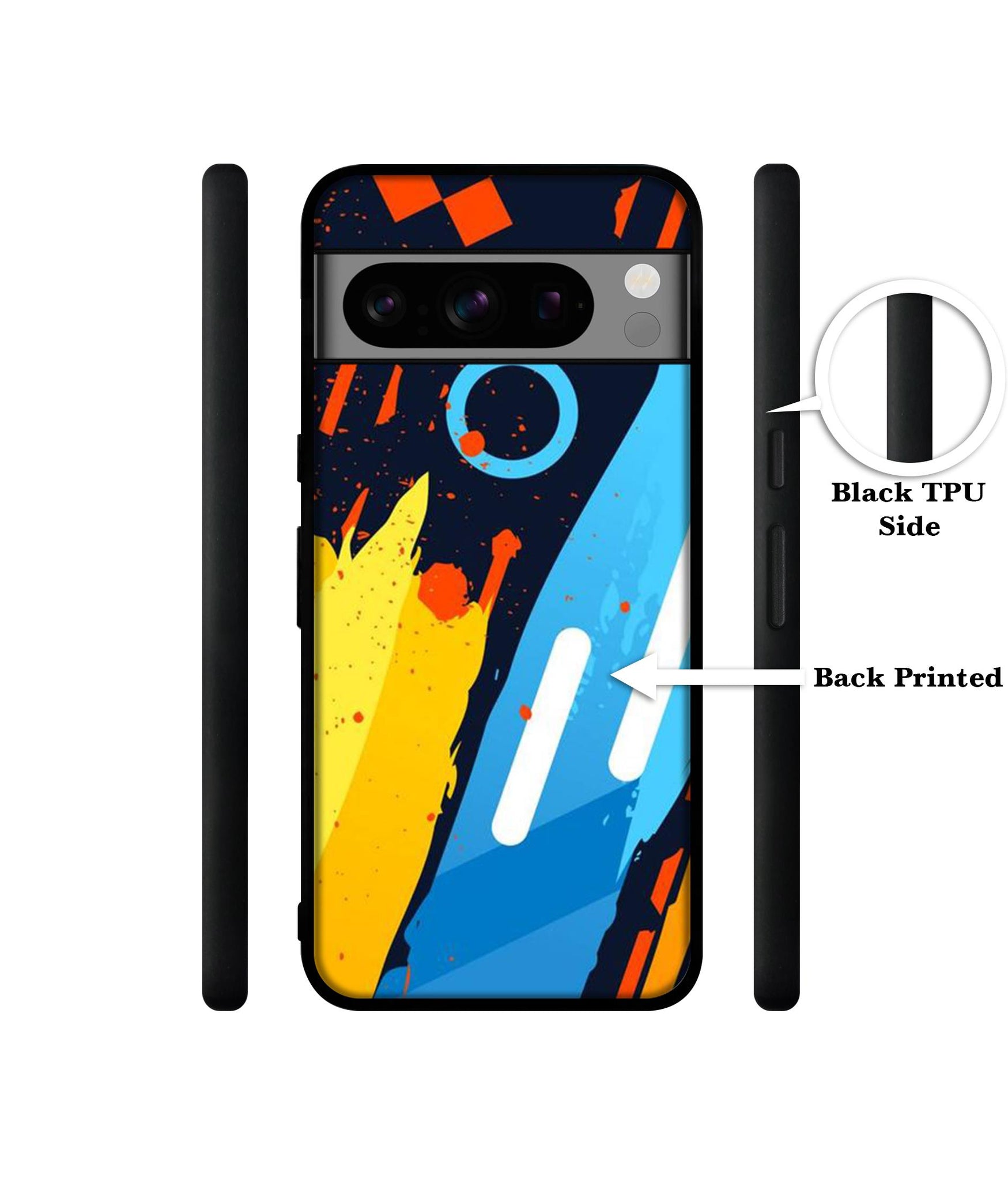 Abstract Stripes Geometric Figures Designer 2D Printed Back Case Cover for Google Pixel 8 Pro 5G