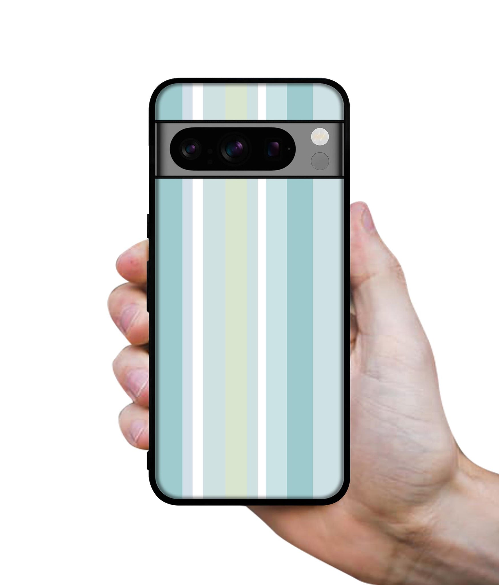 Light Green Stripes Designer 2D Printed Back Case Cover for Google Pixel 8 Pro 5G