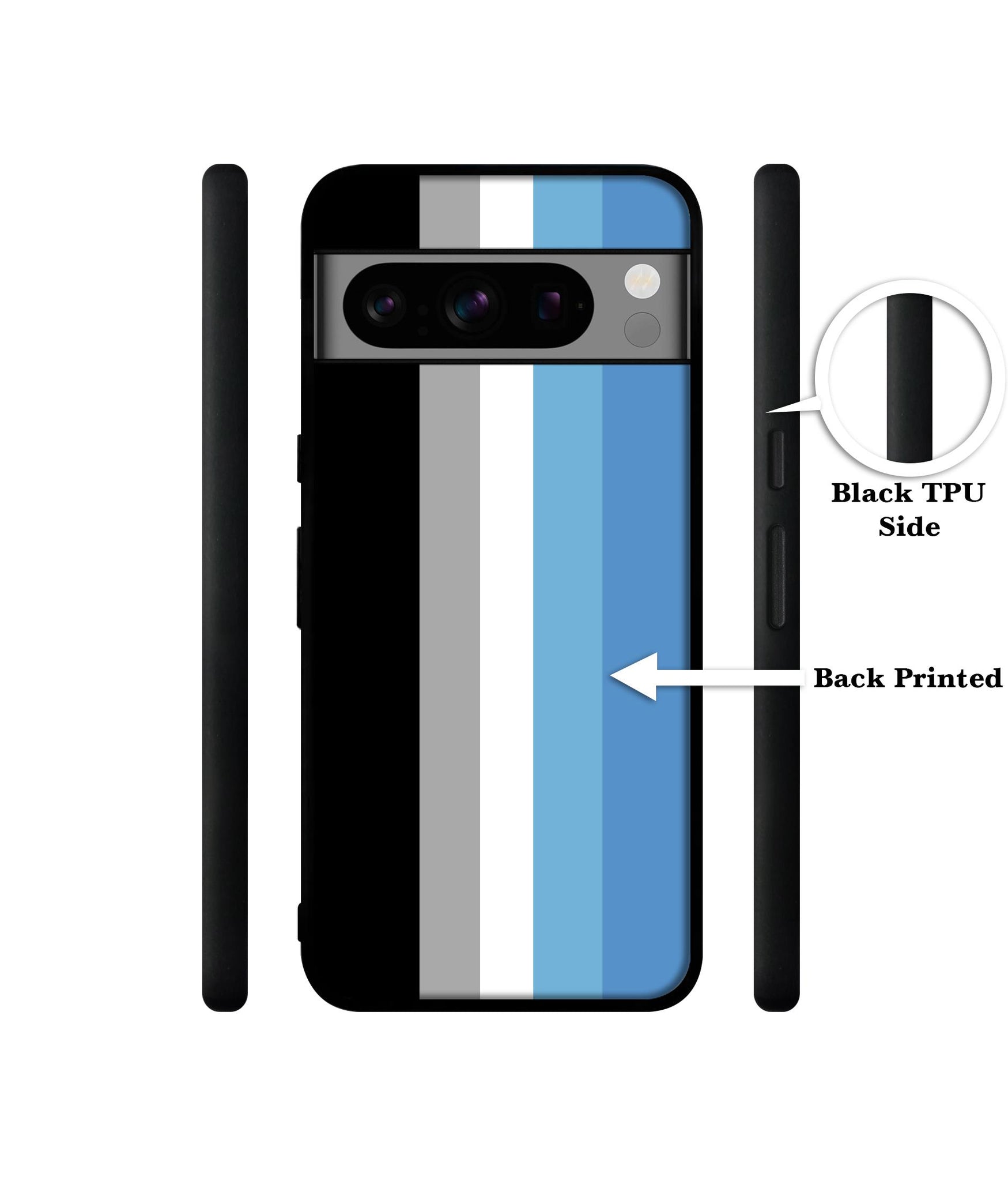 White and Blue Lines Designer 2D Printed Back Case Cover for Google Pixel 8 Pro 5G