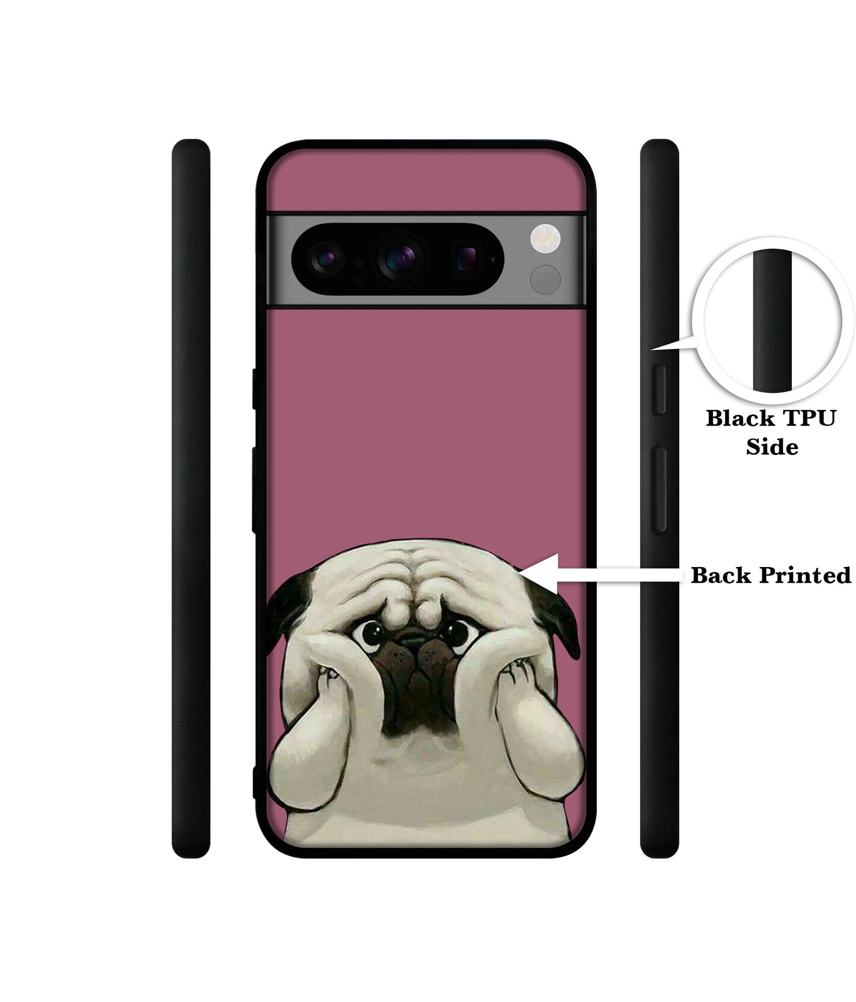 Cute Pug Holding Big Cheeks Designer 2D Printed Back Case Cover for Google Pixel 8 Pro 5G