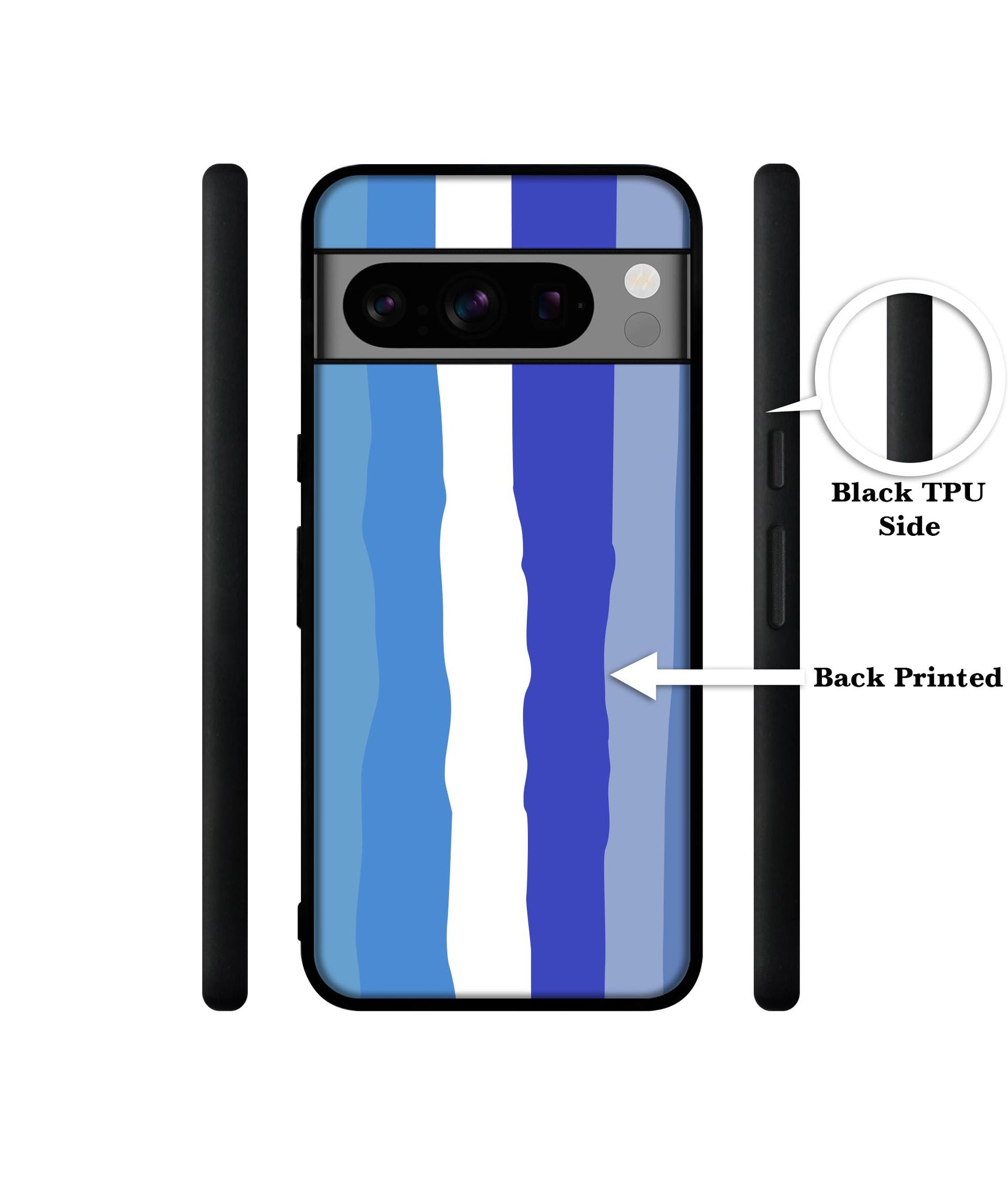 Blue Stripes Rainbow Designer 2D Printed Back Case Cover for Google Pixel 8 Pro 5G