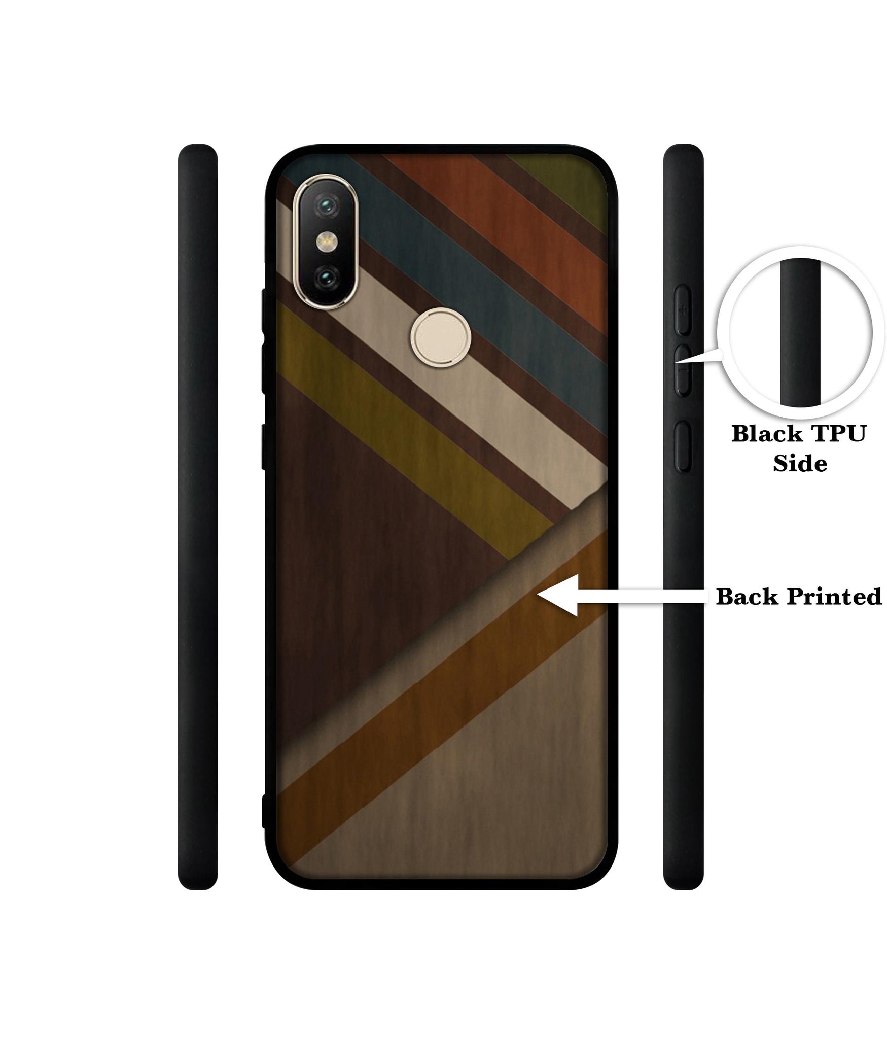 Colorful Wooden Pattern Designer 2D Printed Back Case Cover for Mi A2 4G