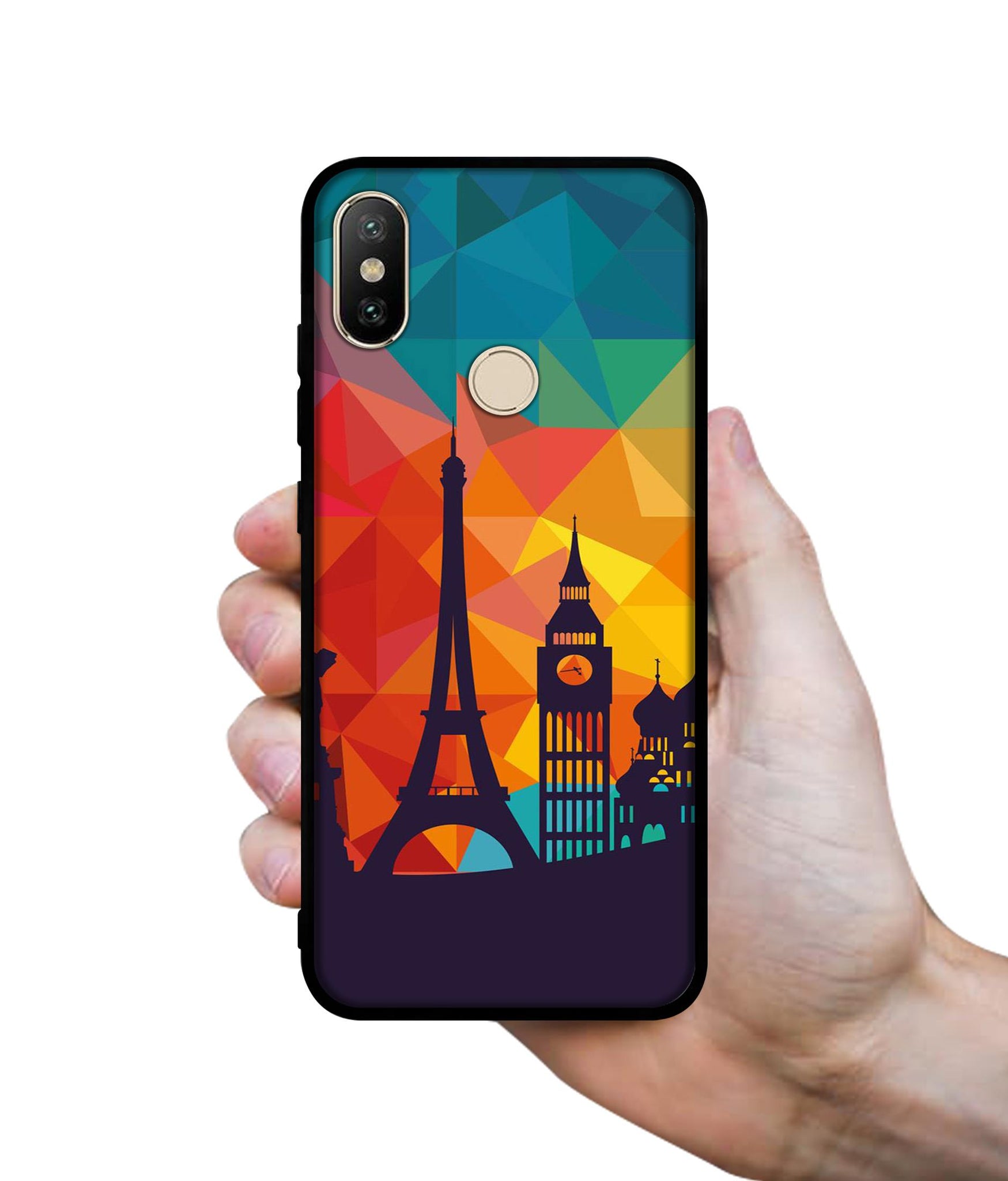 Colored Paris Designer 2D Printed Back Case Cover for Mi A2 4G