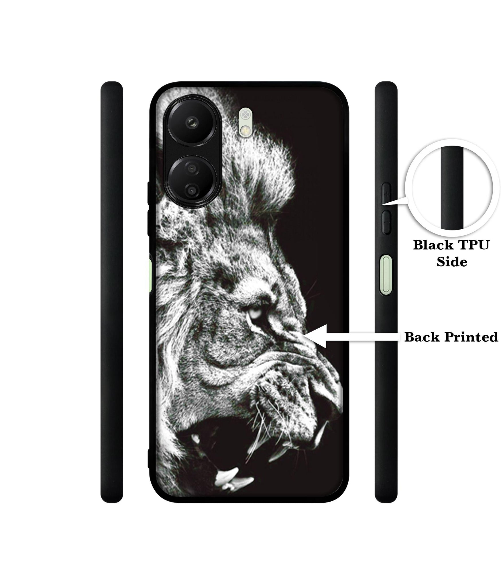 Angry Lion Designer 2D Printed Back Case Cover for Mi Redmi 13C 4G / Poco C65 4G