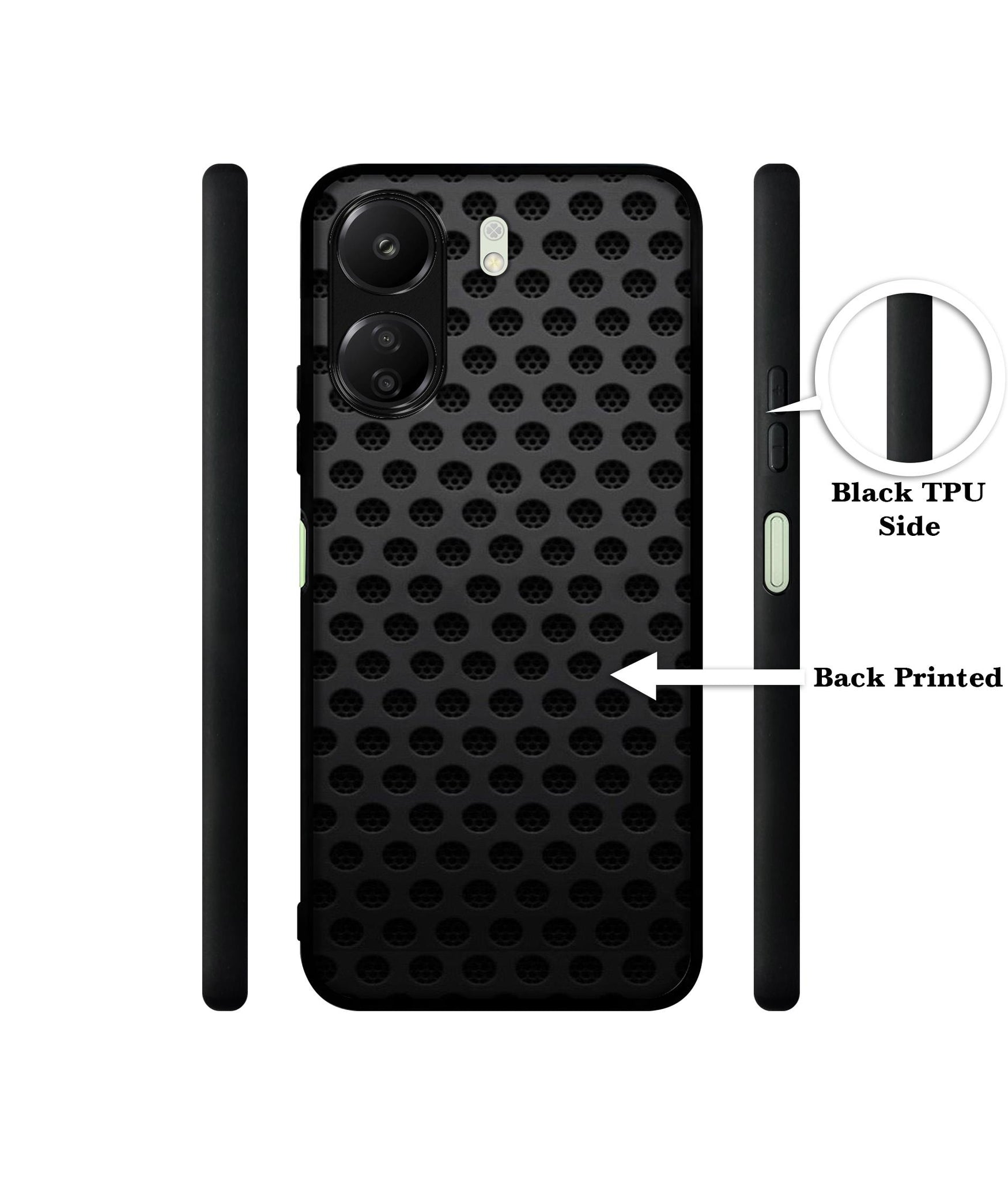 Black Circle Designer 2D Printed Back Case Cover for Mi Redmi 13C 4G / Poco C65 4G