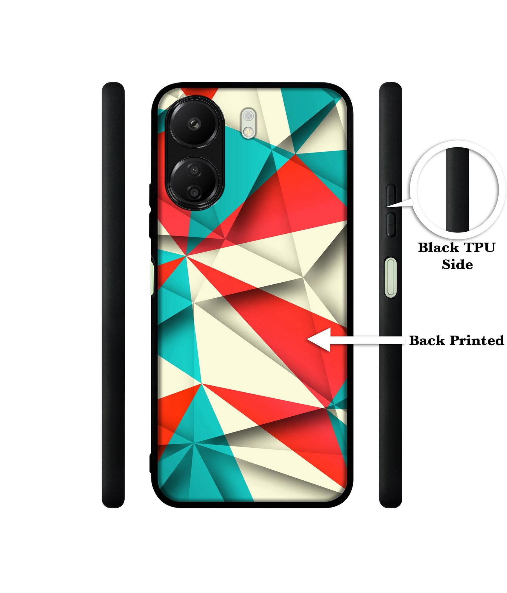 Red Blue White Pattern Designer 2D Printed Back Case Cover for Mi Redmi 13C 4G / Poco C65 4G