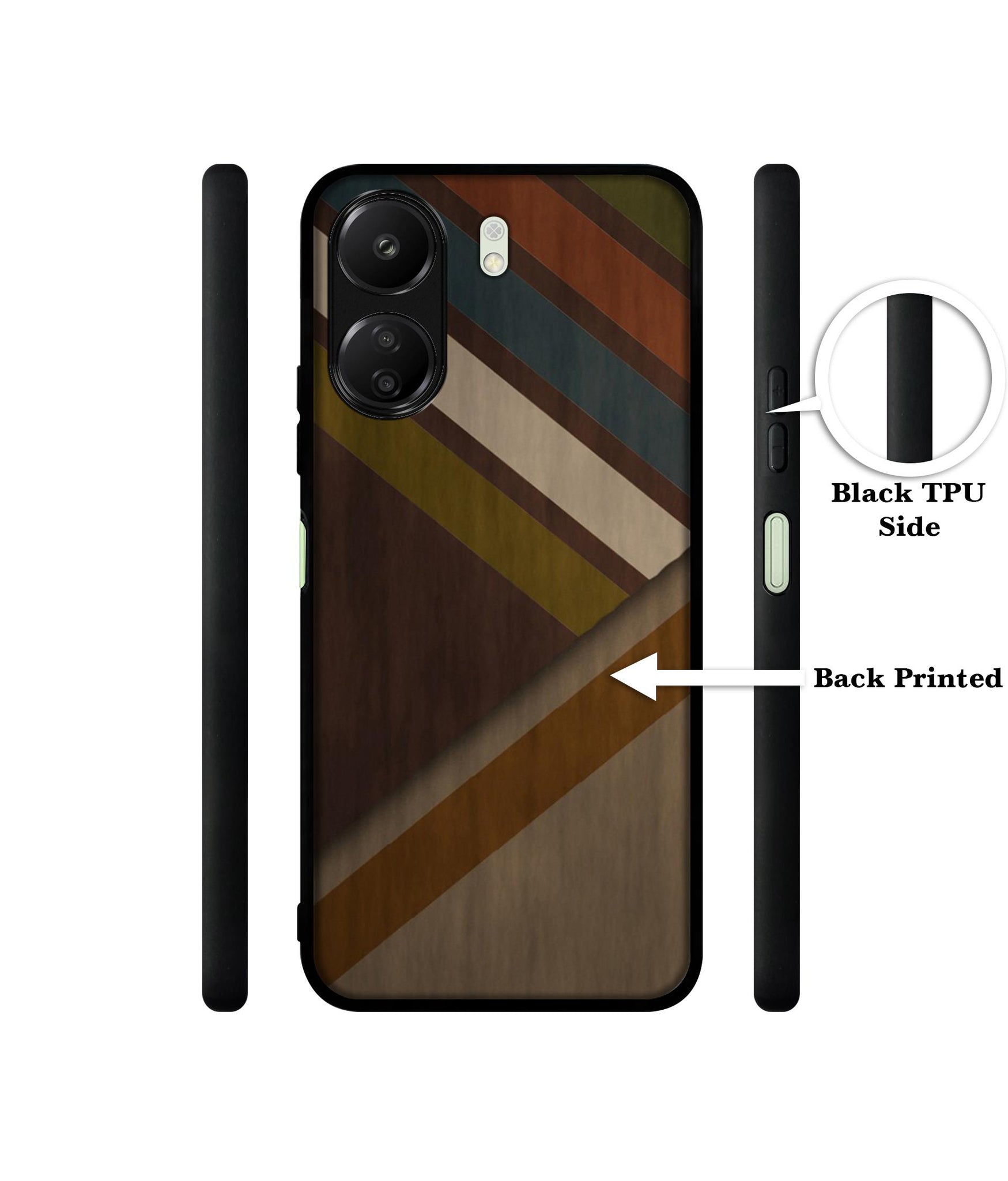 Colorful Wooden Pattern Designer 2D Printed Back Case Cover for Mi Redmi 13C 4G / Poco C65 4G