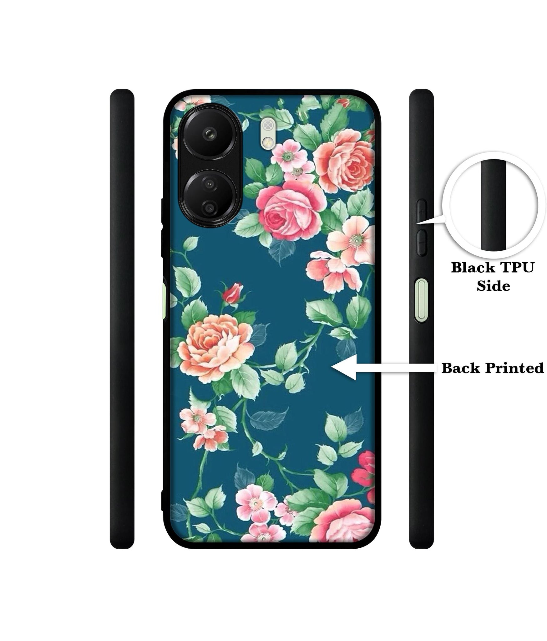Vintage Floral Designer 2D Printed Back Case Cover for Mi Redmi 13C 4G / Poco C65 4G