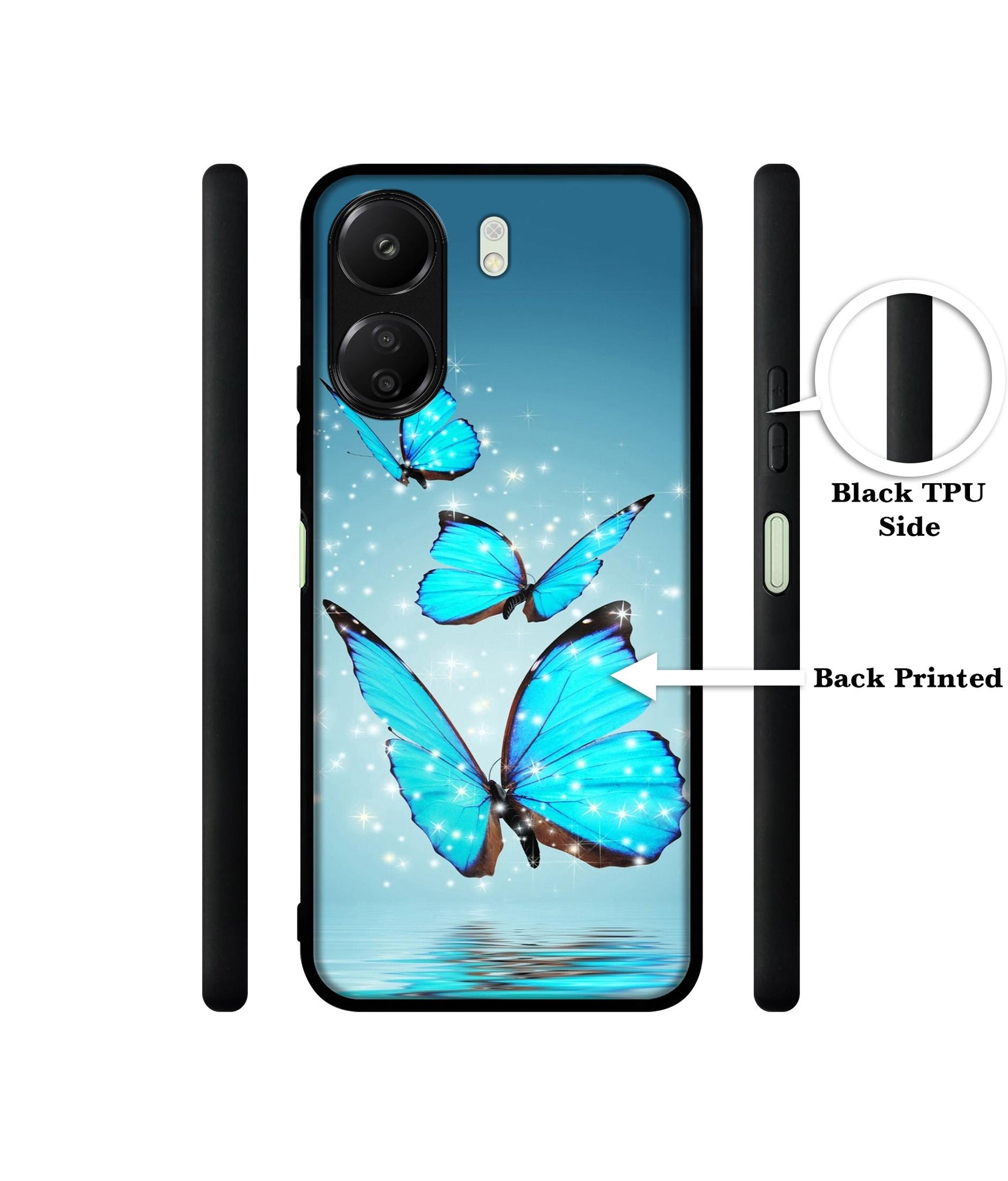 Flying Butterflies Designer 2D Printed Back Case Cover for Mi Redmi 13C 4G / Poco C65 4G