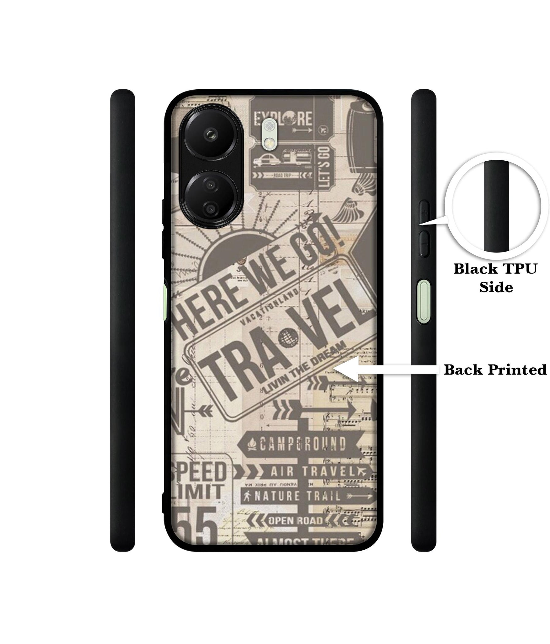 Travel Designer 2D Printed Back Case Cover for Mi Redmi 13C 4G / Poco C65 4G