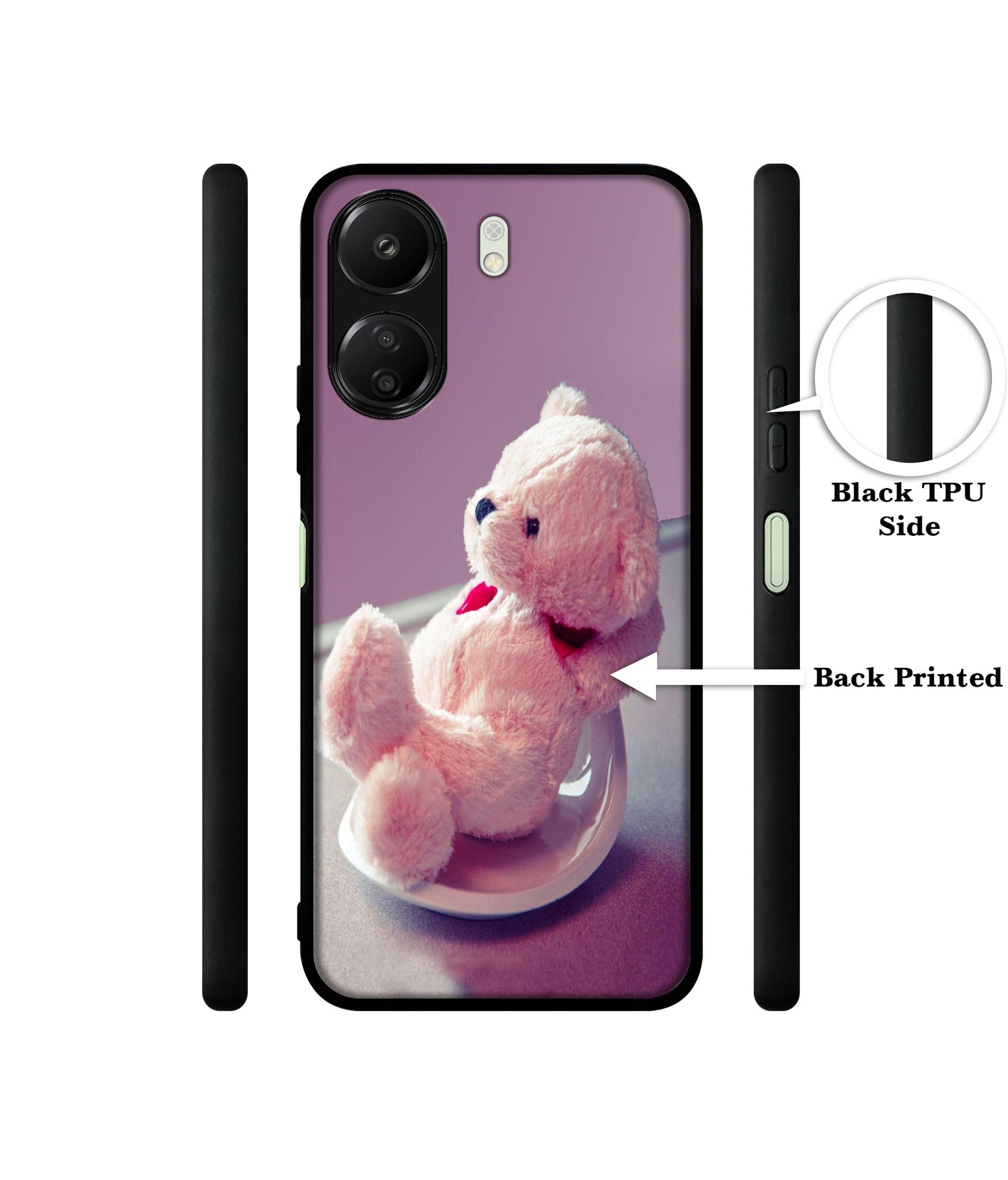 Cute Teddy Bear Designer 2D Printed Back Case Cover for Mi Redmi 13C 4G / Poco C65 4G