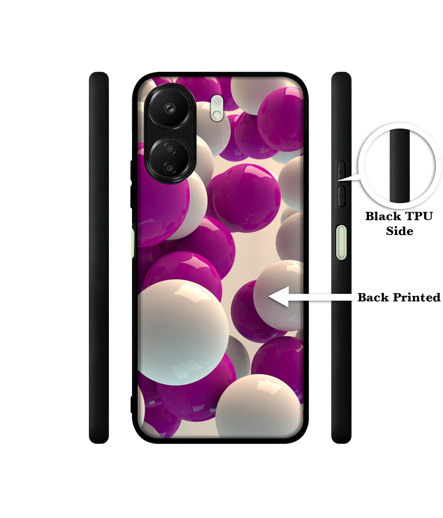 3D Balloons Designer 2D Printed Back Case Cover for Mi Redmi 13C 4G / Poco C65 4G
