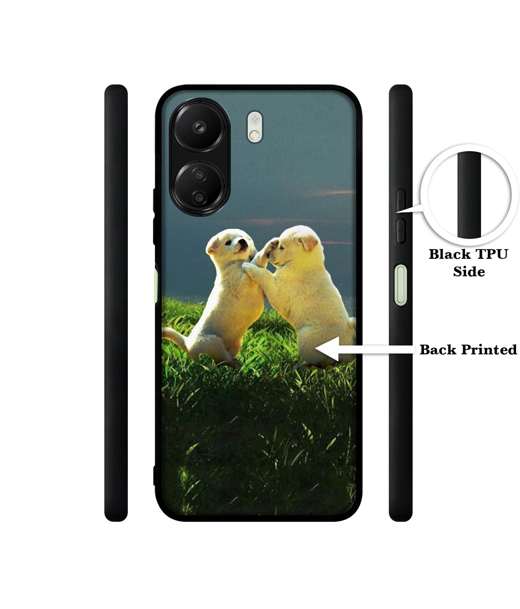 Puppy Couple Sunset Designer 2D Printed Back Case Cover for Mi Redmi 13C 4G / Poco C65 4G