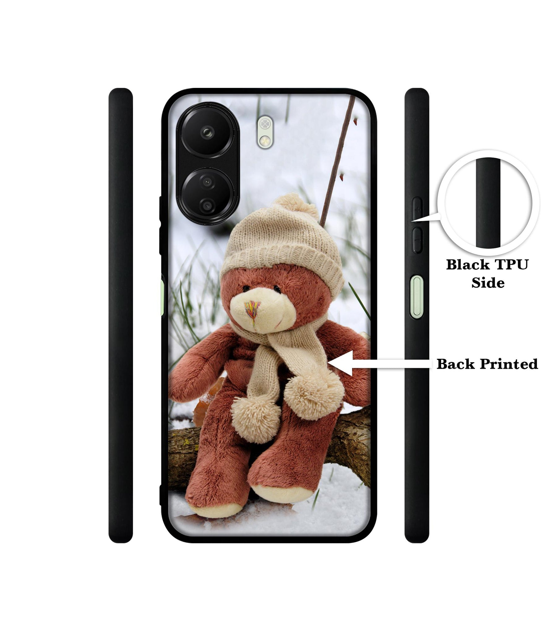 Woolen Bear Designer 2D Printed Back Case Cover for Mi Redmi 13C 4G / Poco C65 4G