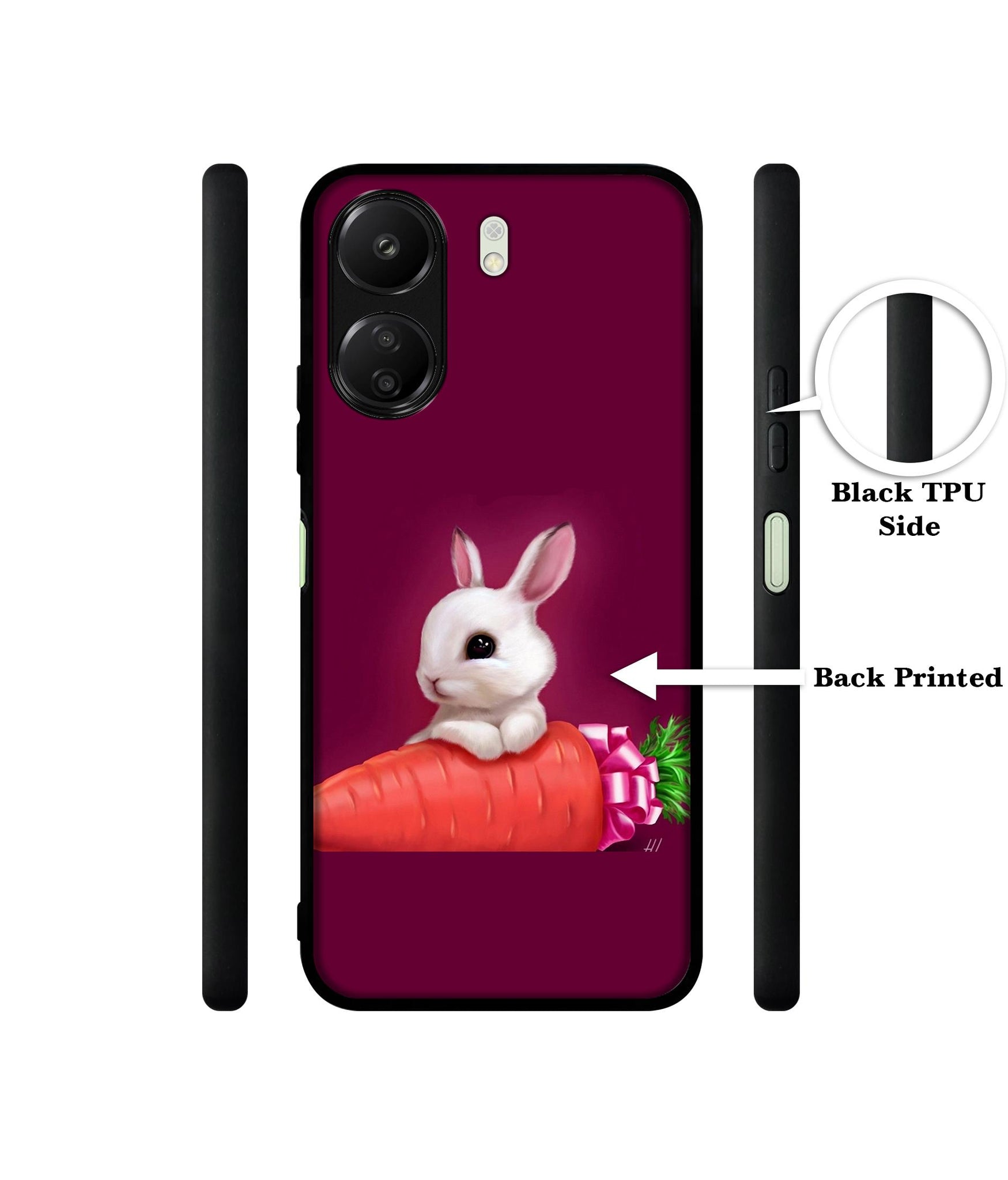Bunny With Carrot Designer 2D Printed Back Case Cover for Mi Redmi 13C 4G / Poco C65 4G