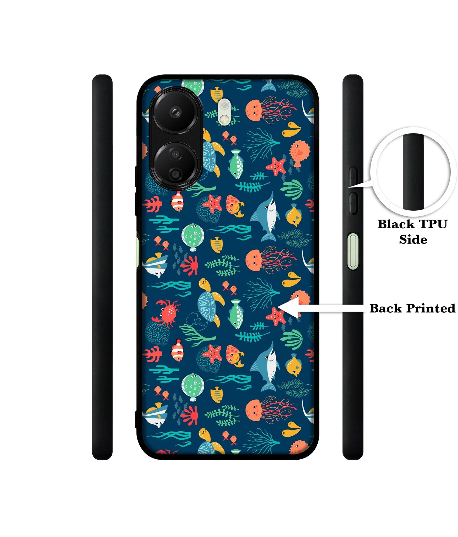 Aquarium Texture Designer 2D Printed Back Case Cover for Mi Redmi 13C 4G / Poco C65 4G