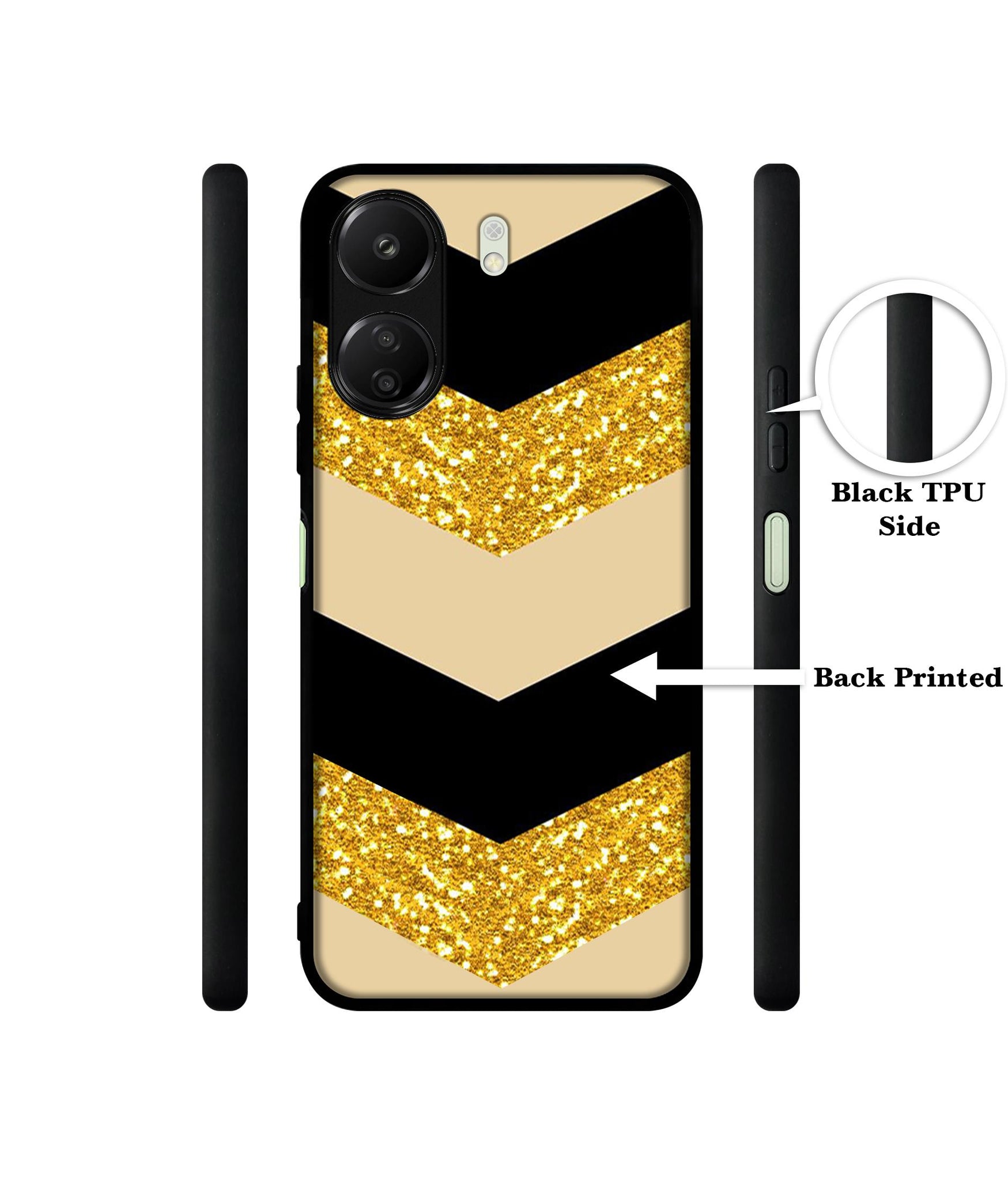 Black & Gold Designer 2D Printed Back Case Cover for Mi Redmi 13C 4G / Poco C65 4G