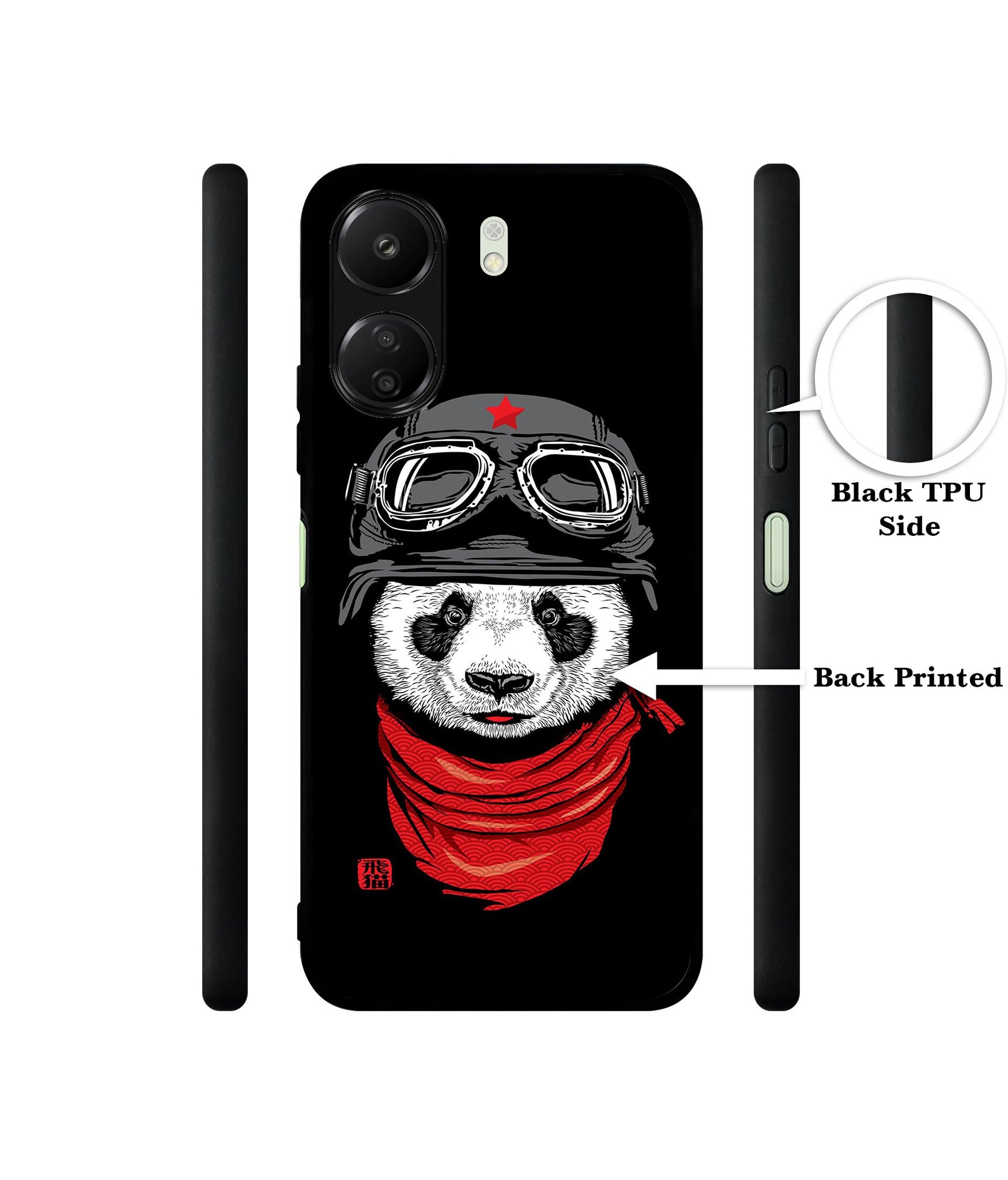 Biker Panda Designer 2D Printed Back Case Cover for Mi Redmi 13C 4G / Poco C65 4G