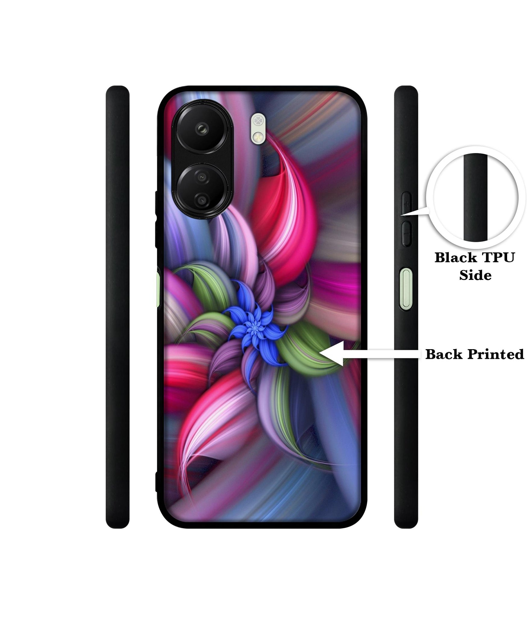 Colorful Flower Designer 2D Printed Back Case Cover for Mi Redmi 13C 4G / Poco C65 4G