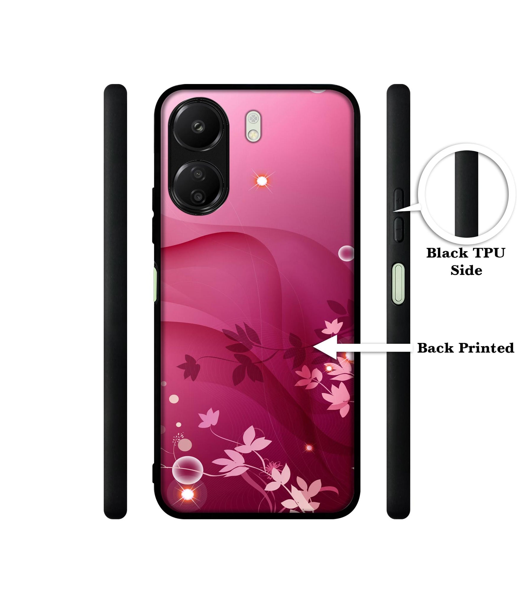 Pink Abstract Designer 2D Printed Back Case Cover for Mi Redmi 13C 4G / Poco C65 4G