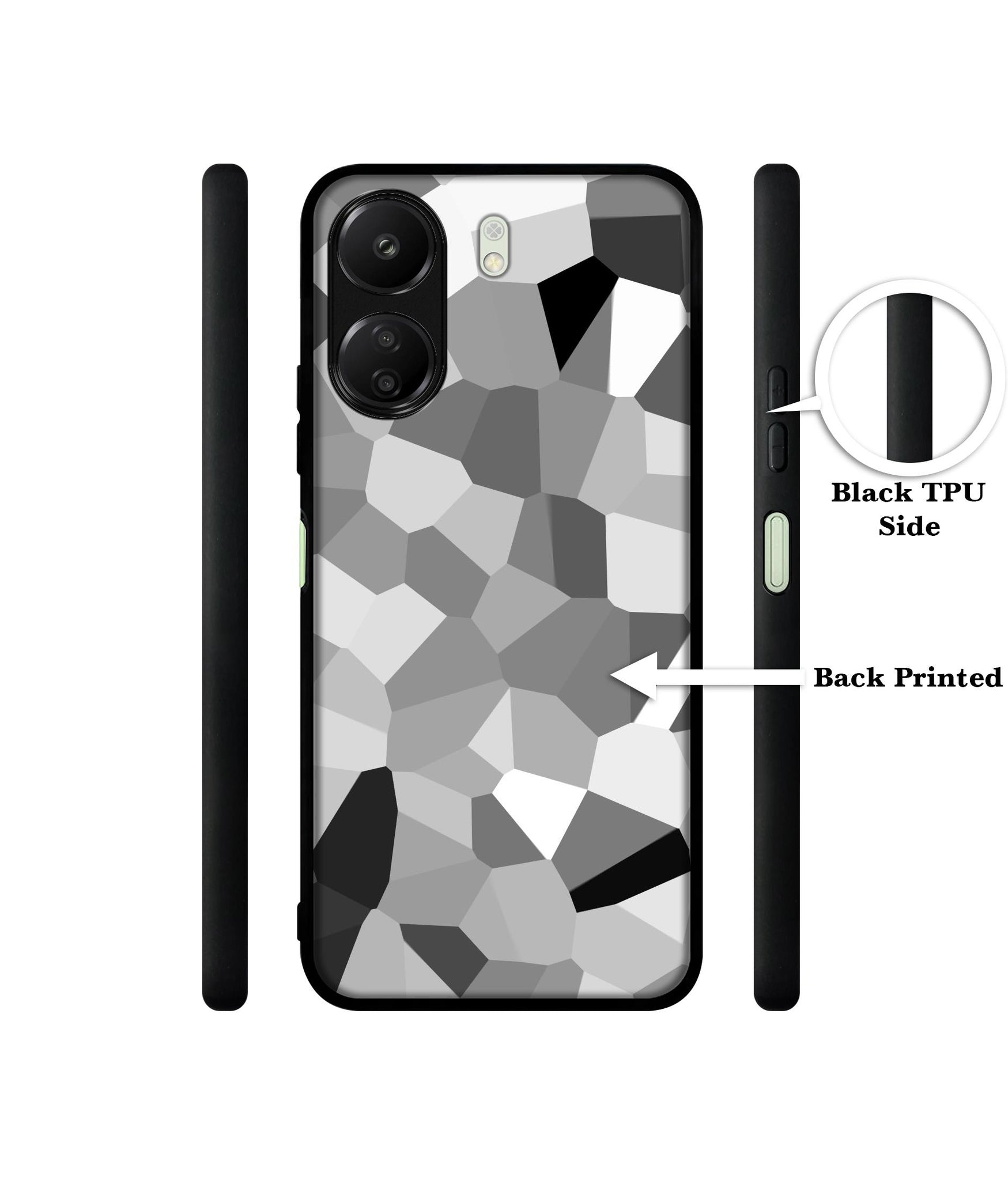 Black & White Mathematical Shape Designer 2D Printed Back Case Cover for Mi Redmi 13C 4G / Poco C65 4G