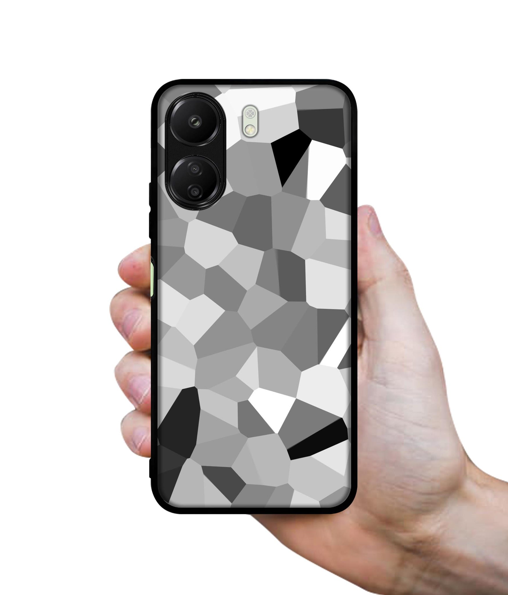 Black & White Mathematical Shape Designer 2D Printed Back Case Cover for Mi Redmi 13C 4G / Poco C65 4G