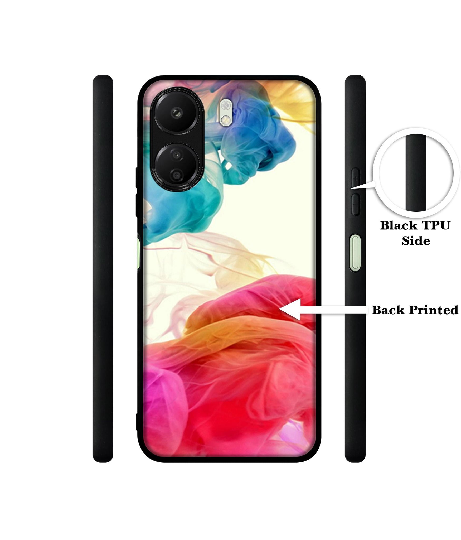 Colored Smoke Designer 2D Printed Back Case Cover for Mi Redmi 13C 4G / Poco C65 4G