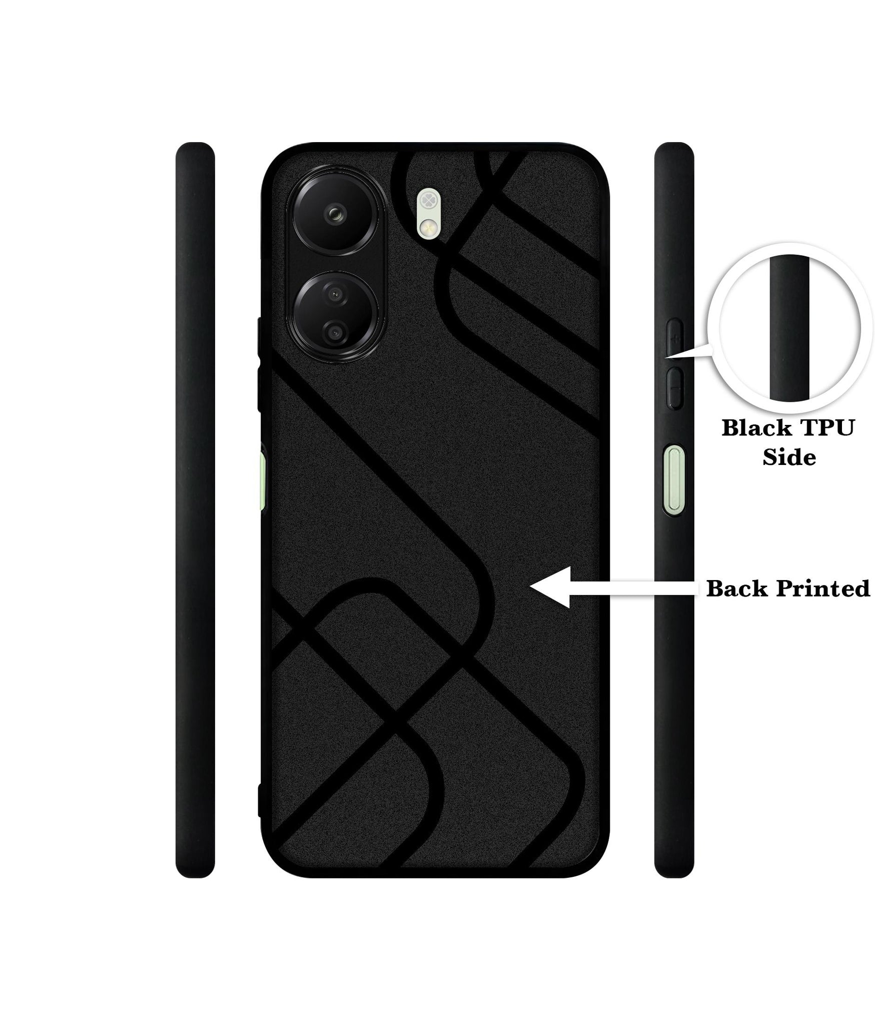 Zig-Zag Black Line Designer 2D Printed Back Case Cover for Mi Redmi 13C 4G / Poco C65 4G