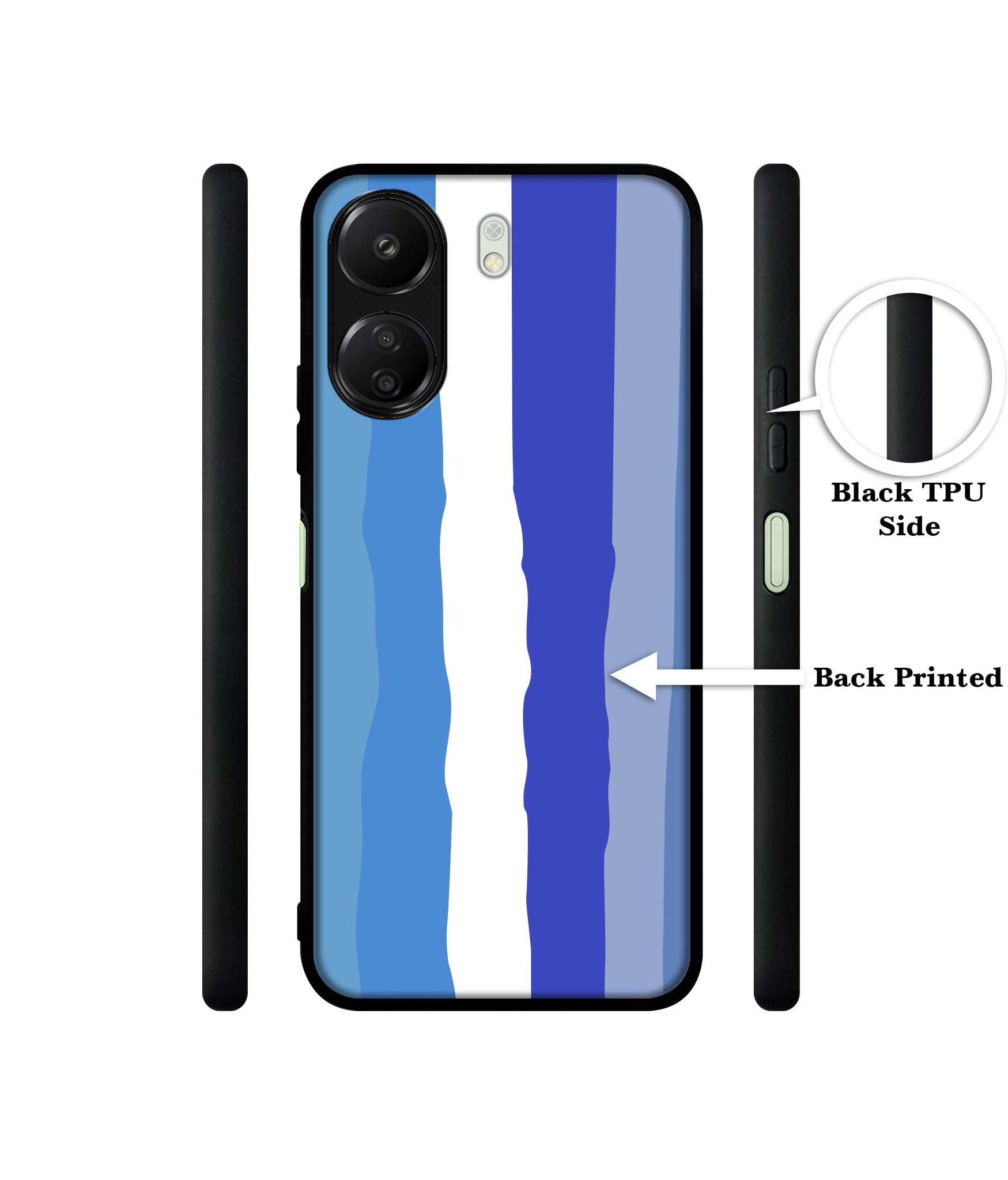 Blue Stripes Rainbow Designer 2D Printed Back Case Cover for Mi Redmi 13C 4G / Poco C65 4G