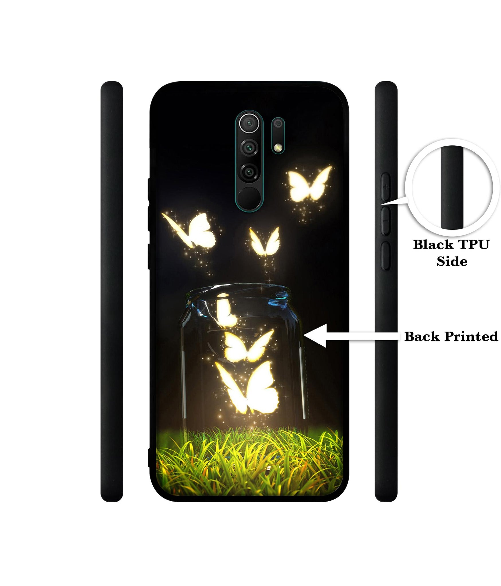 Butterfly Designer 2D Printed Back Case Cover for Mi Redmi 9 Prime / Poco M2