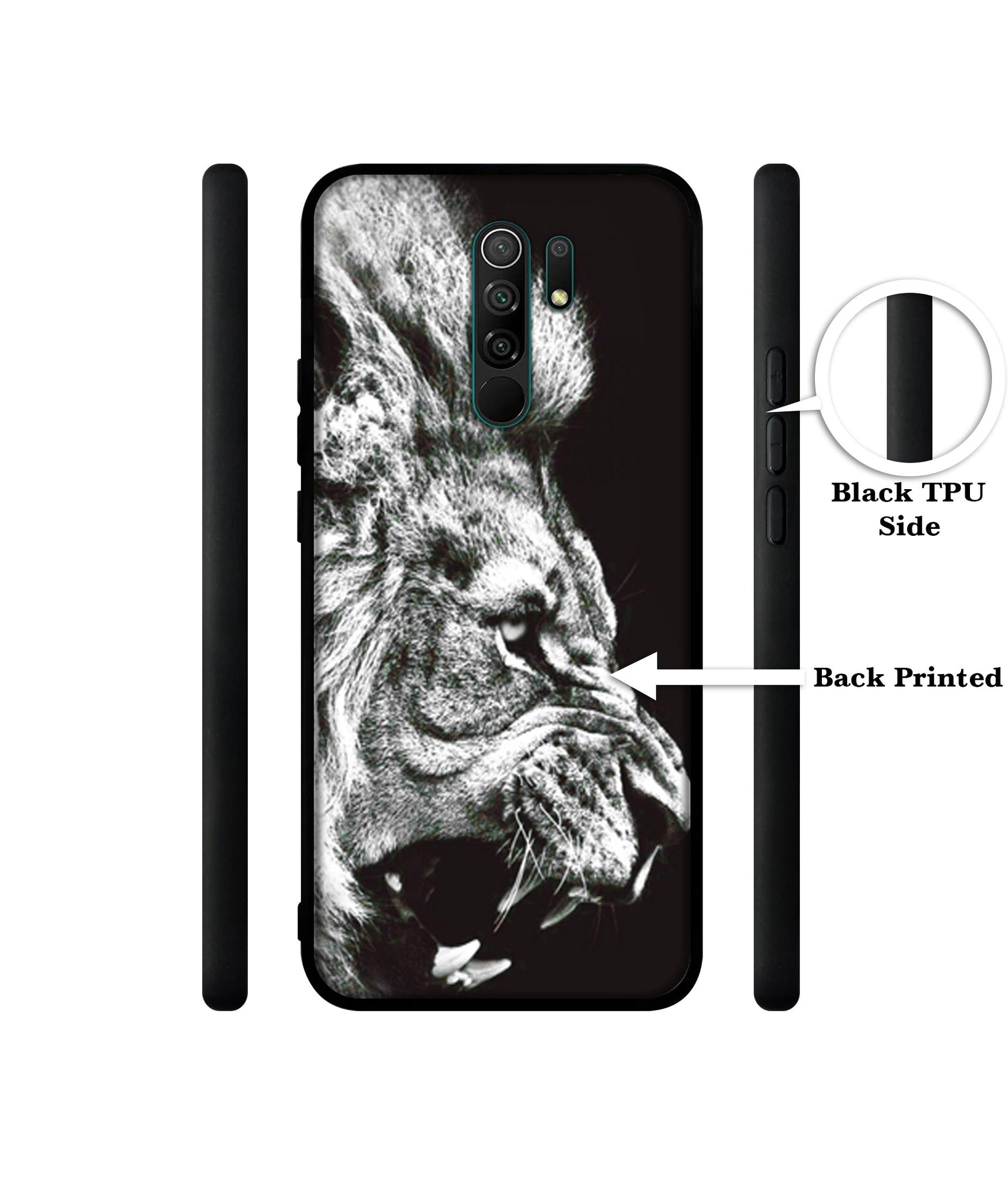 Angry Lion Designer 2D Printed Back Case Cover for Mi Redmi 9 Prime / Poco M2