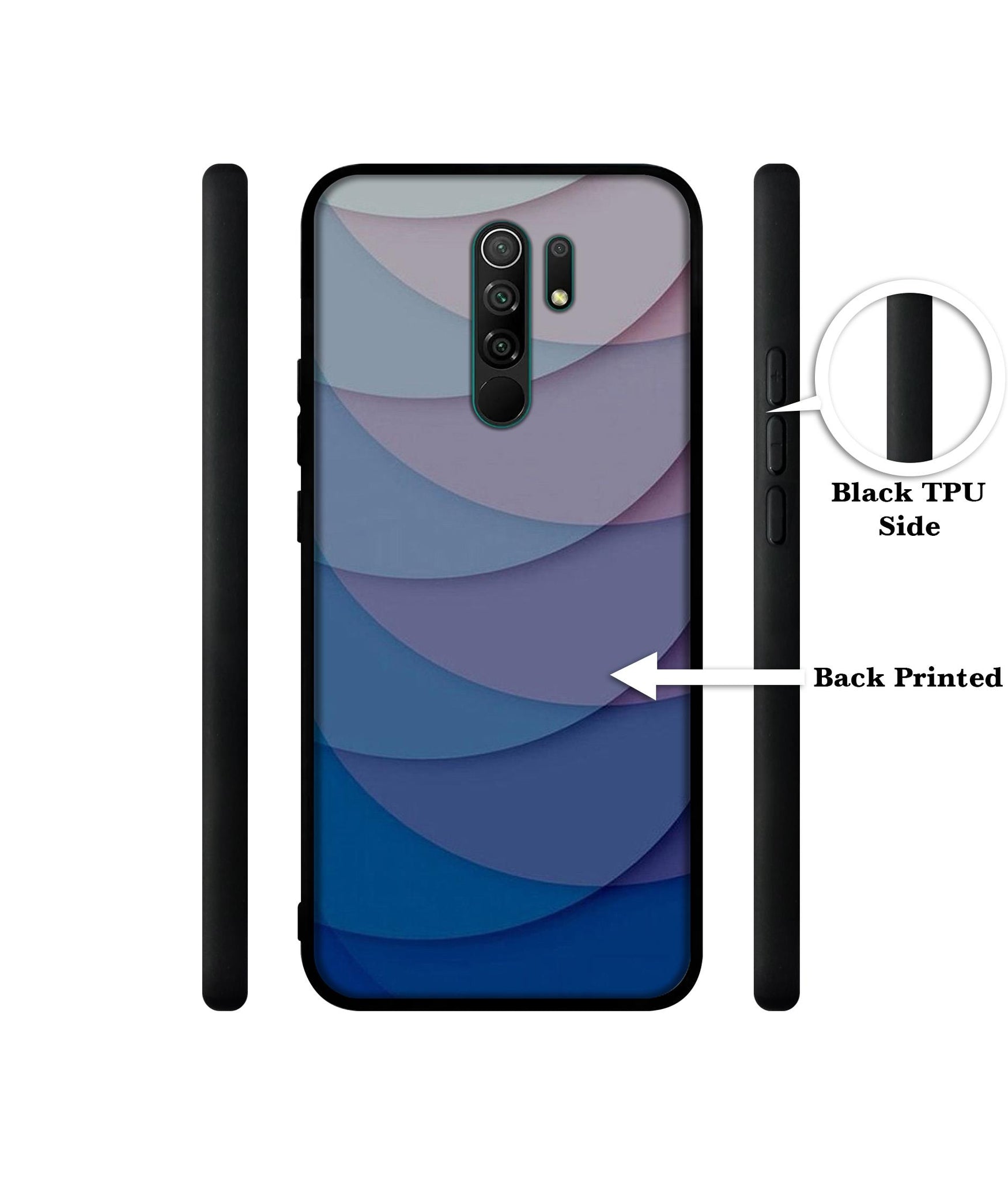 Waves Pattern Print Designer 2D Printed Back Case Cover for Mi Redmi 9 Prime / Poco M2