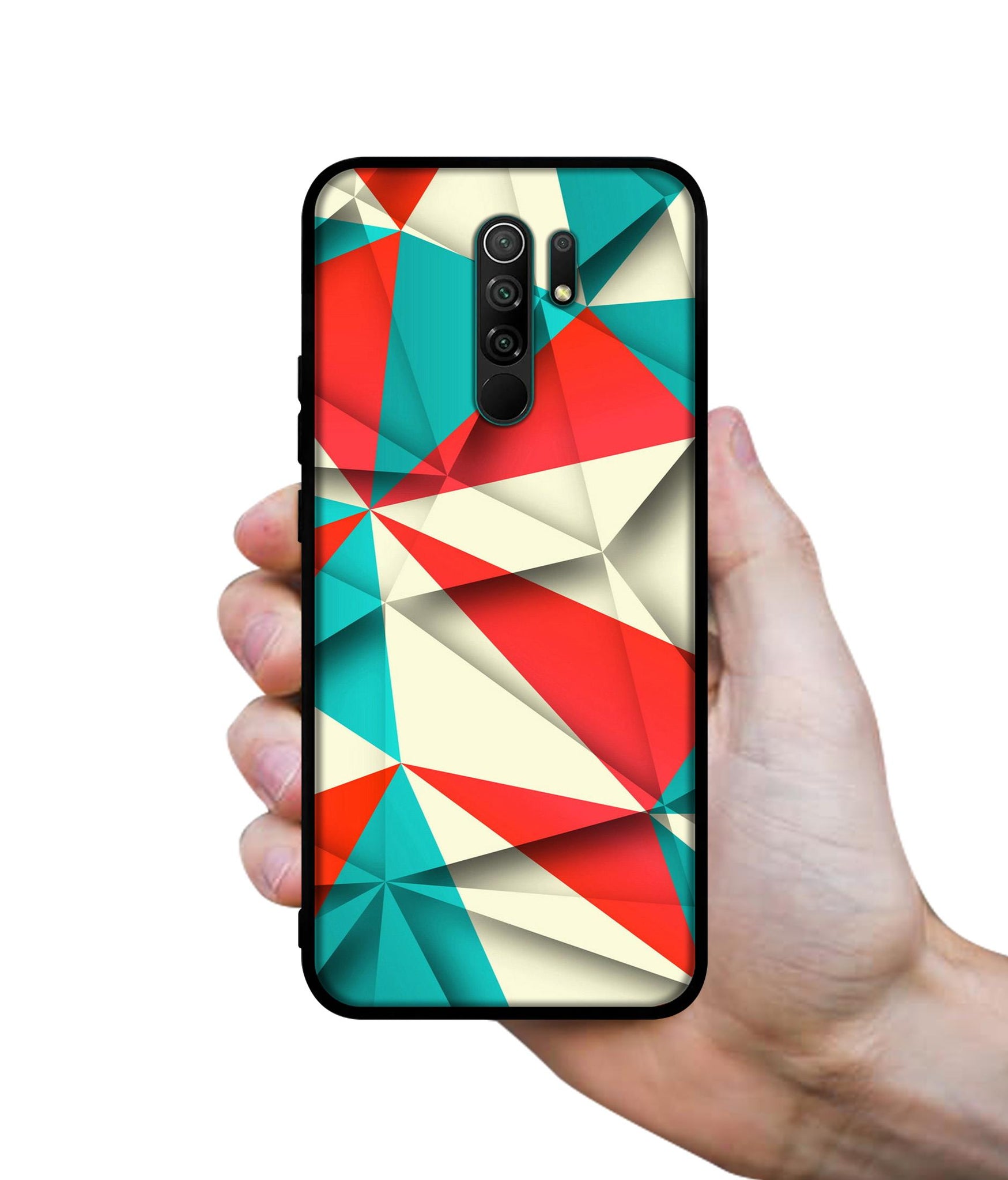 Red Blue White Pattern Designer 2D Printed Back Case Cover for Mi Redmi 9 Prime / Poco M2