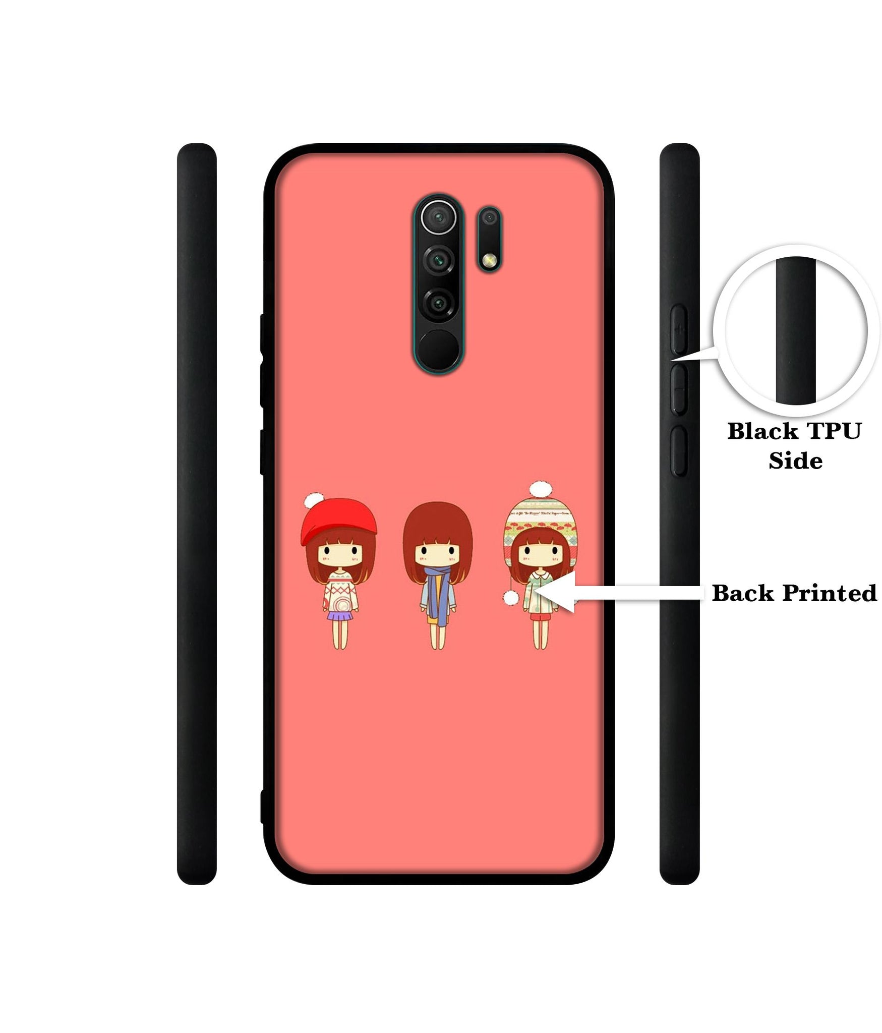 Cute Girls Designer 2D Printed Back Case Cover for Mi Redmi 9 Prime / Poco M2