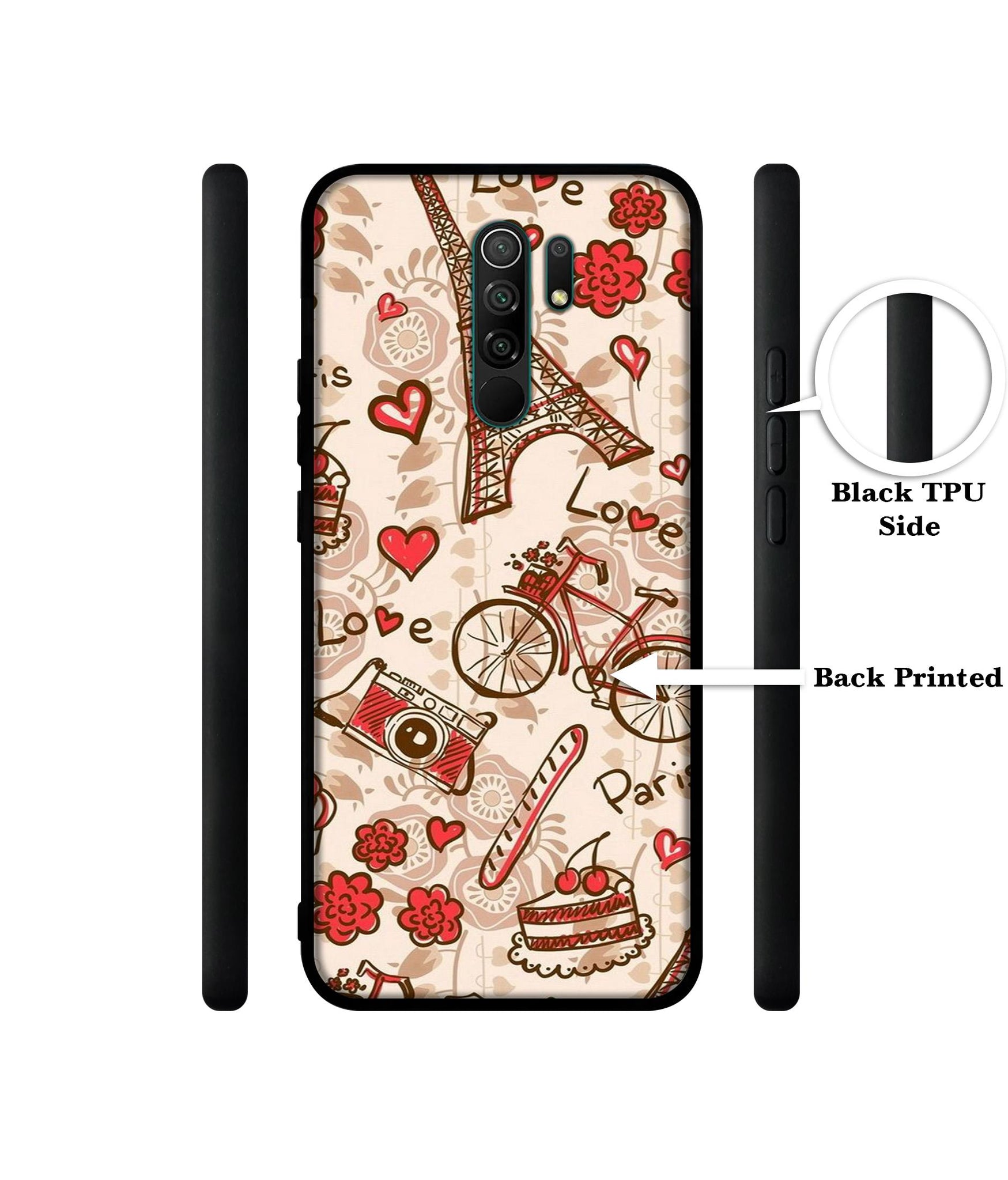 Vintage Paris Designer 2D Printed Back Case Cover for Mi Redmi 9 Prime / Poco M2