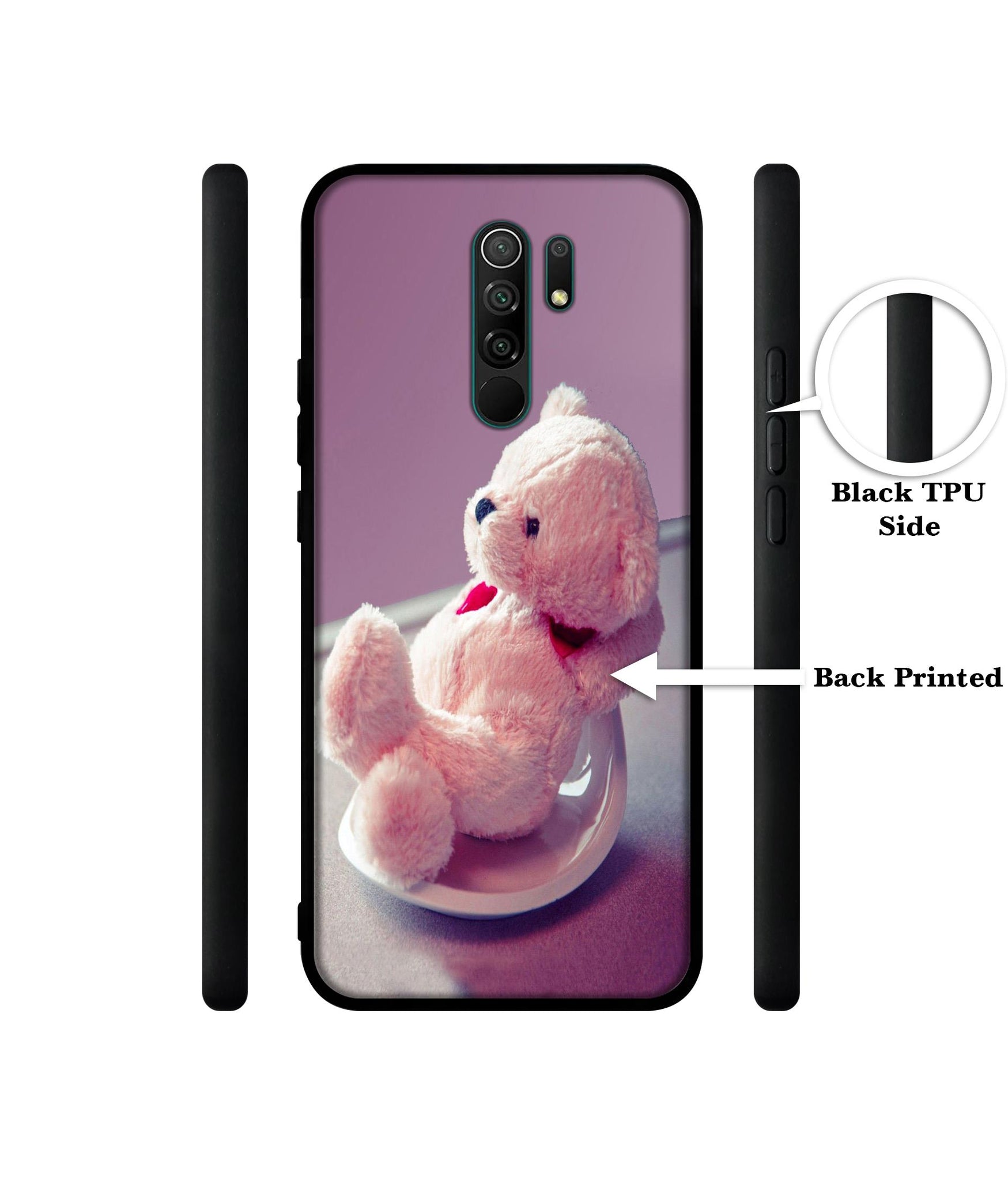 Cute Teddy Bear Designer 2D Printed Back Case Cover for Mi Redmi 9 Prime / Poco M2