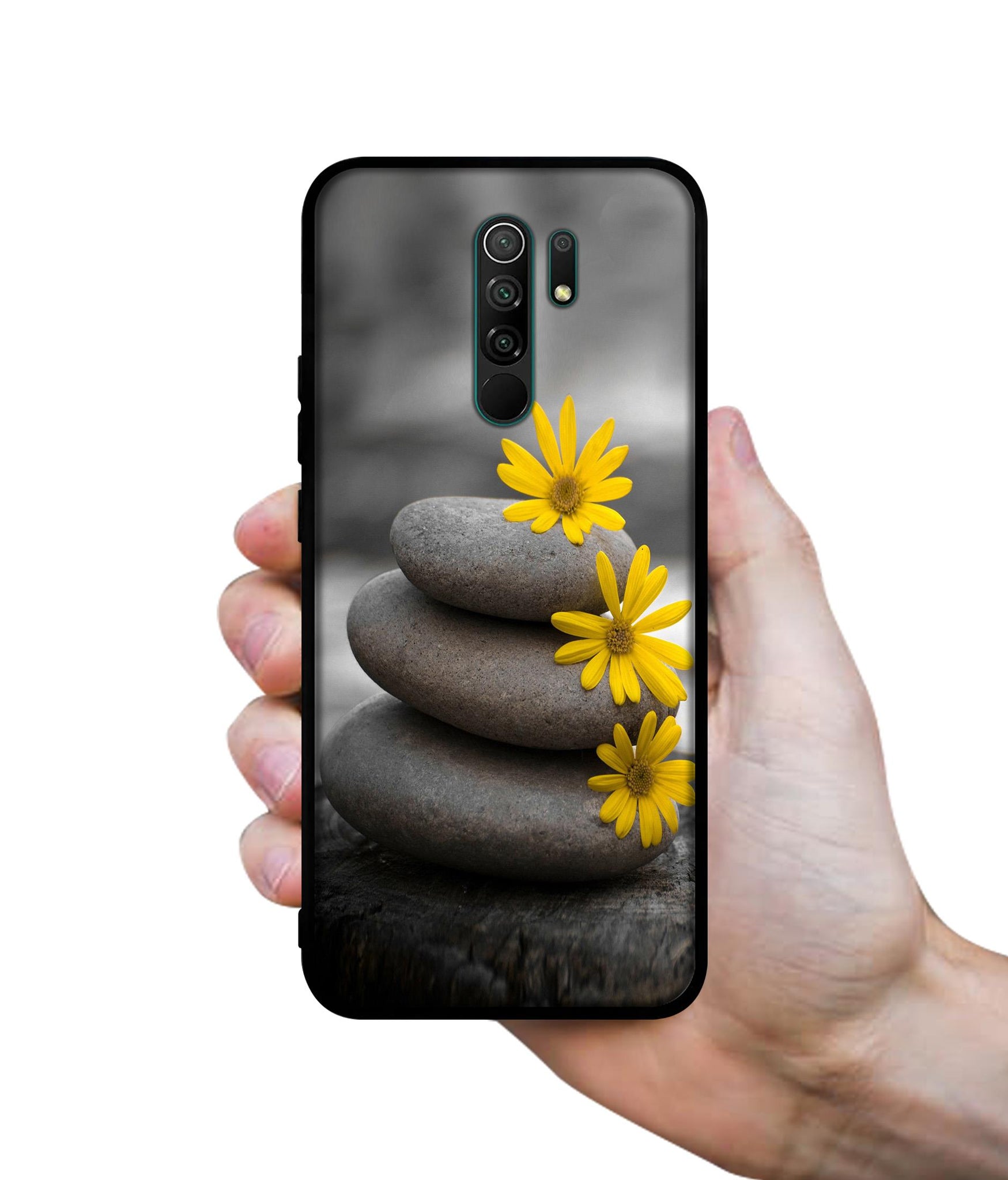 Stones And Flower Designer 2D Printed Back Case Cover for Mi Redmi 9 Prime / Poco M2