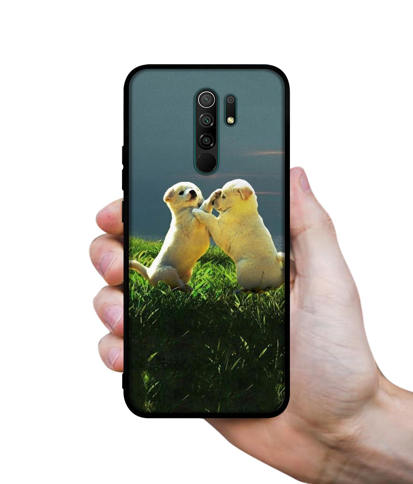 Puppy Couple Sunset Designer 2D Printed Back Case Cover for Mi Redmi 9 Prime / Poco M2