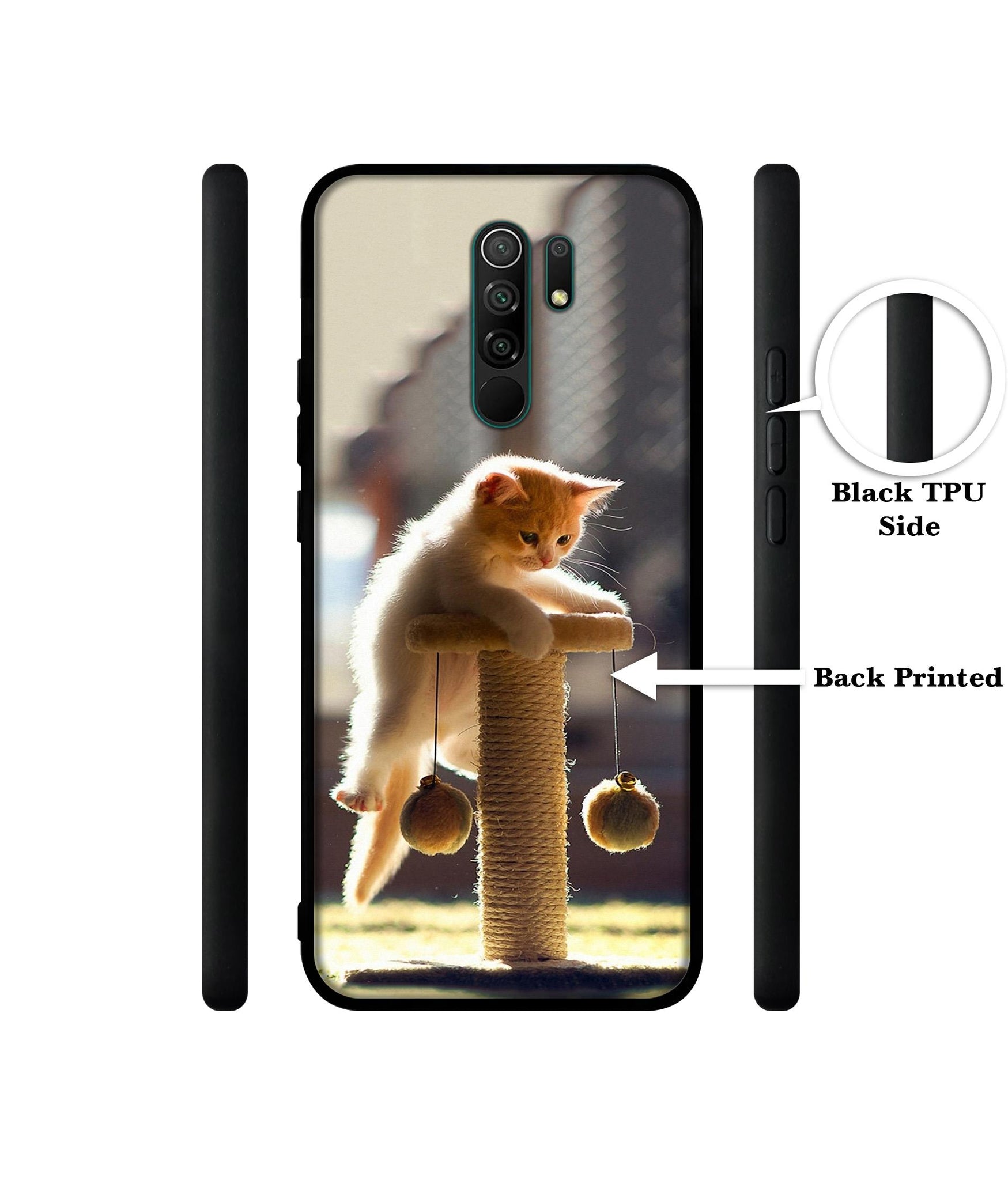 Cat Climbing Designer 2D Printed Back Case Cover for Mi Redmi 9 Prime / Poco M2